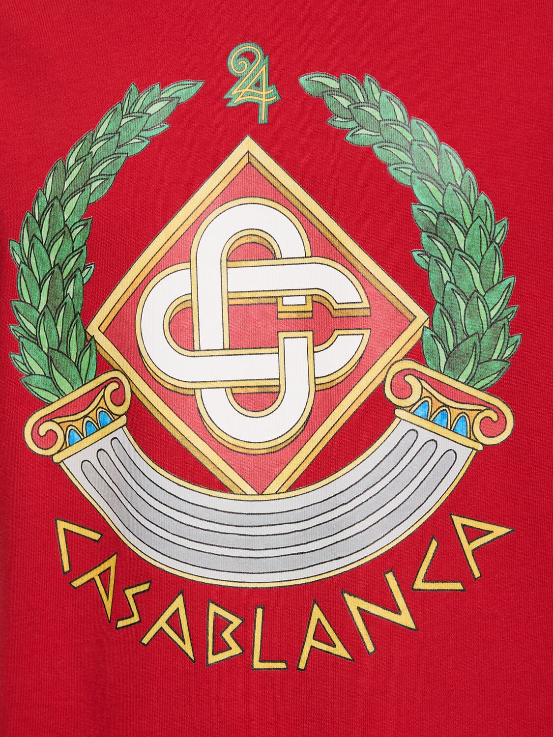 Shop Casablanca Casa Crest Printed T-shirt In Rosso