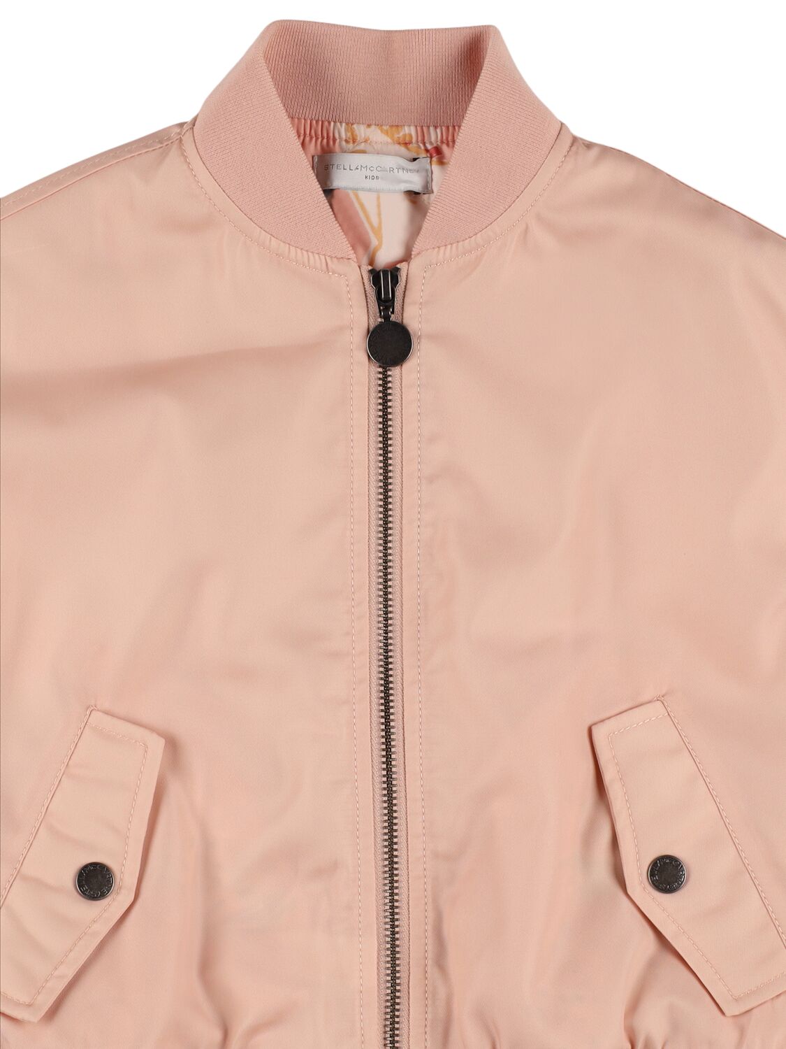 Shop Stella Mccartney Poly Twill Satin Bomber Jacket In Pink