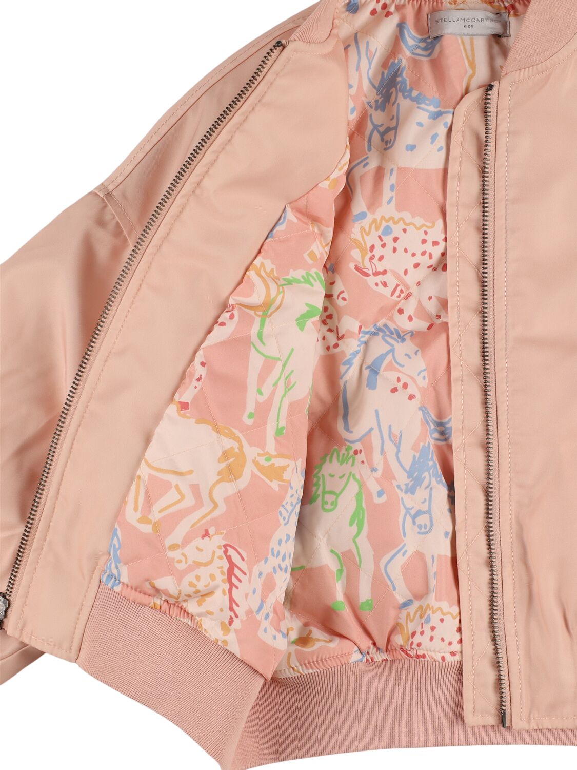 Shop Stella Mccartney Poly Twill Satin Bomber Jacket In Pink