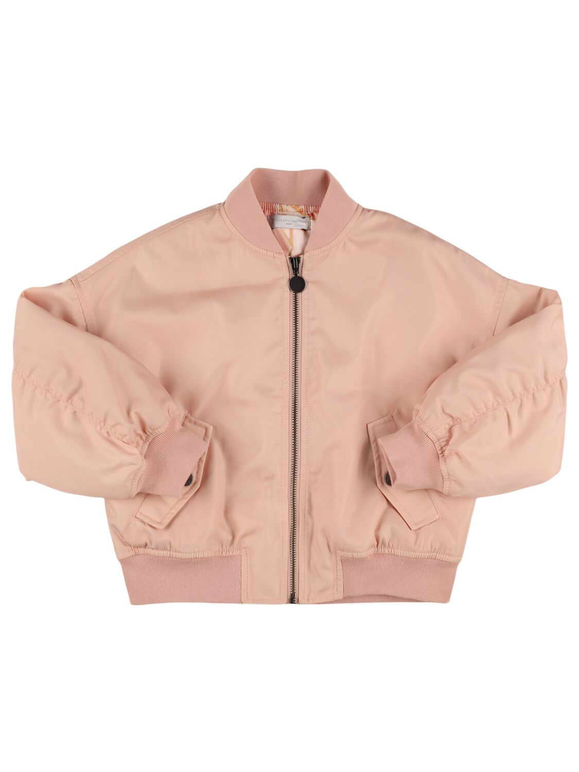 Stella Mccartney Poly Twill Satin Bomber Jacket In Pink