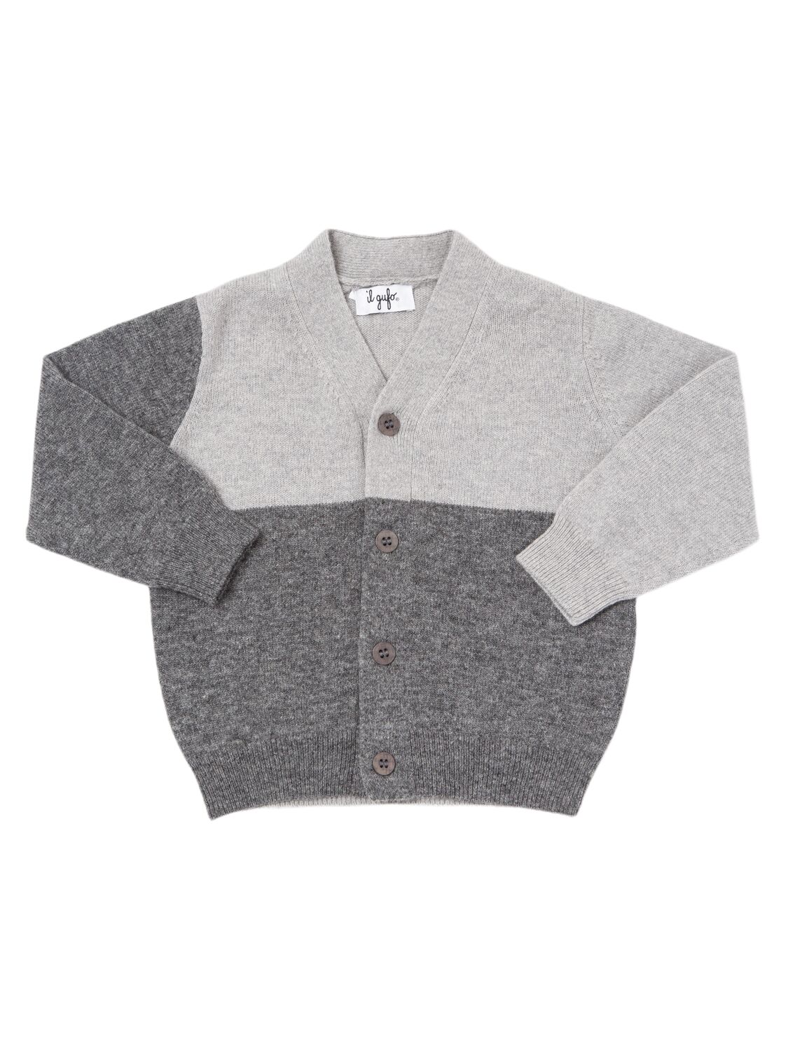 Il Gufo Wool Knit Cardigan In Grey