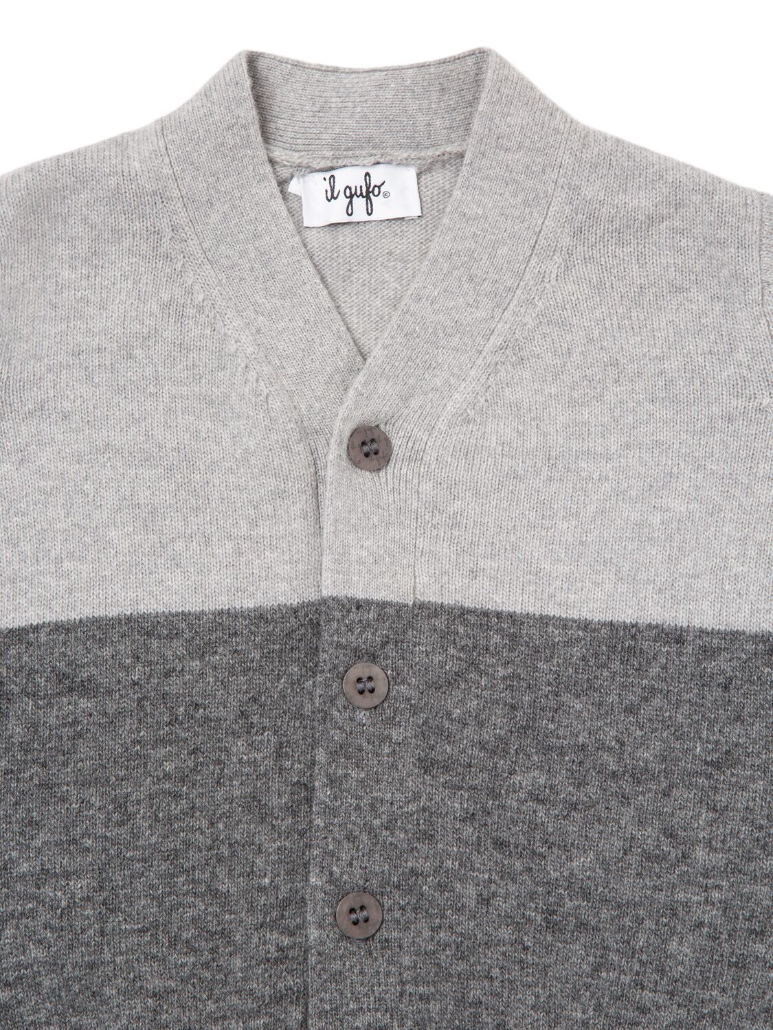 Shop Il Gufo Wool Knit Cardigan In Grey