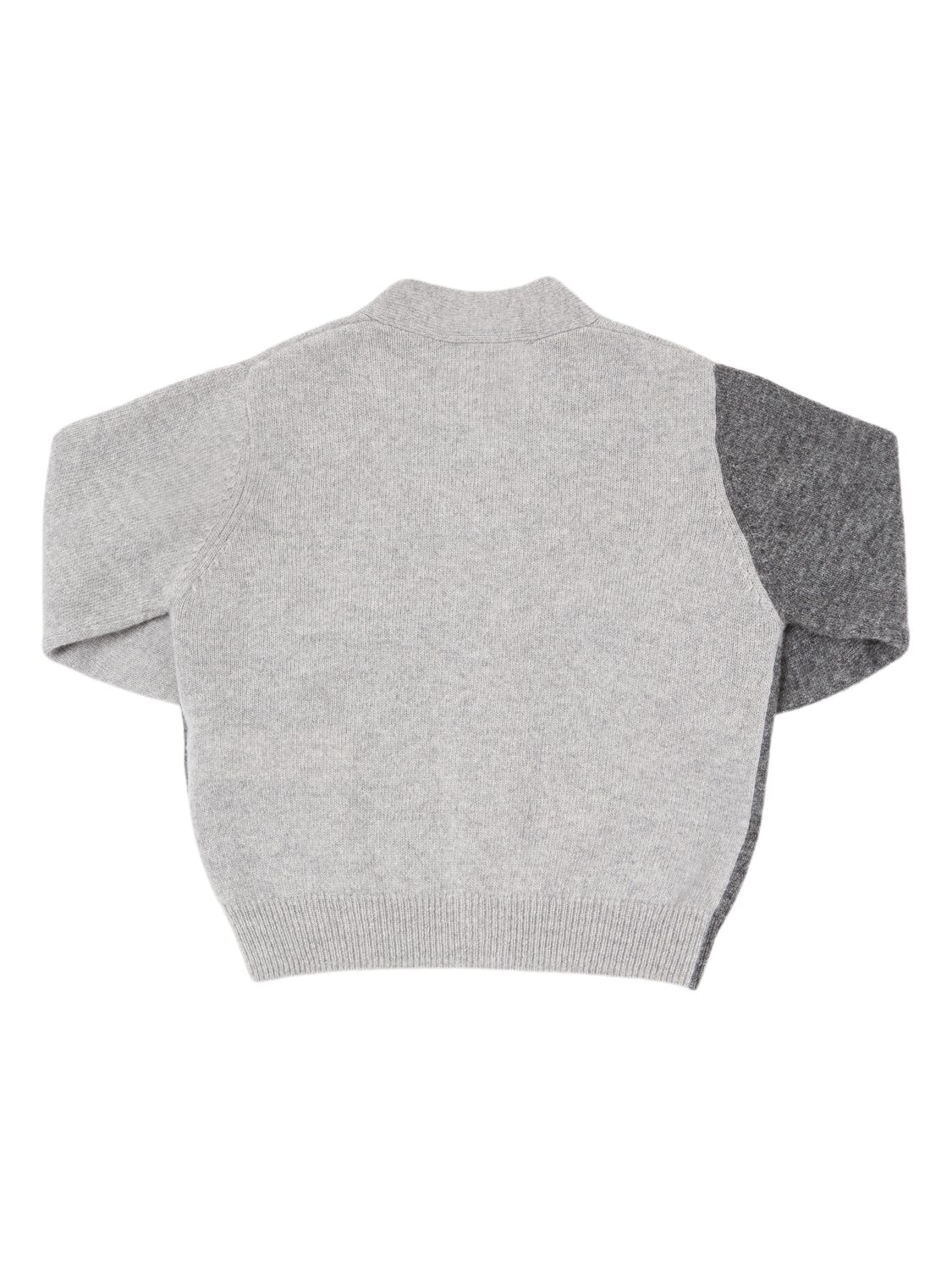 Shop Il Gufo Wool Knit Cardigan In Grey