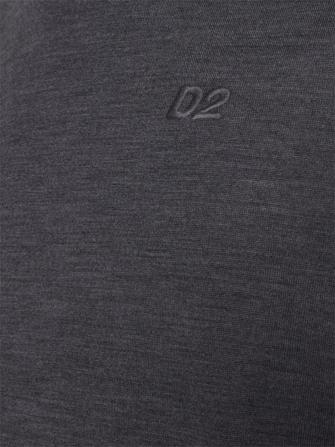 Shop Dsquared2 Monogram Wool Crewneck Sweater In Grey