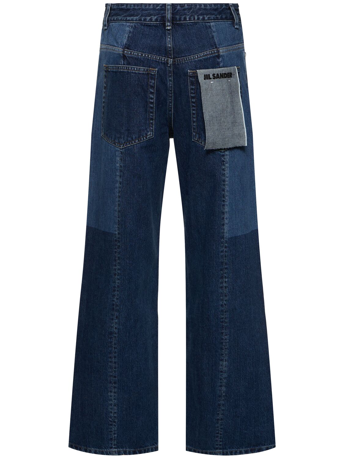 Shop Jil Sander Washed Denim Patchwork Midrise Jeans In Blue,multi