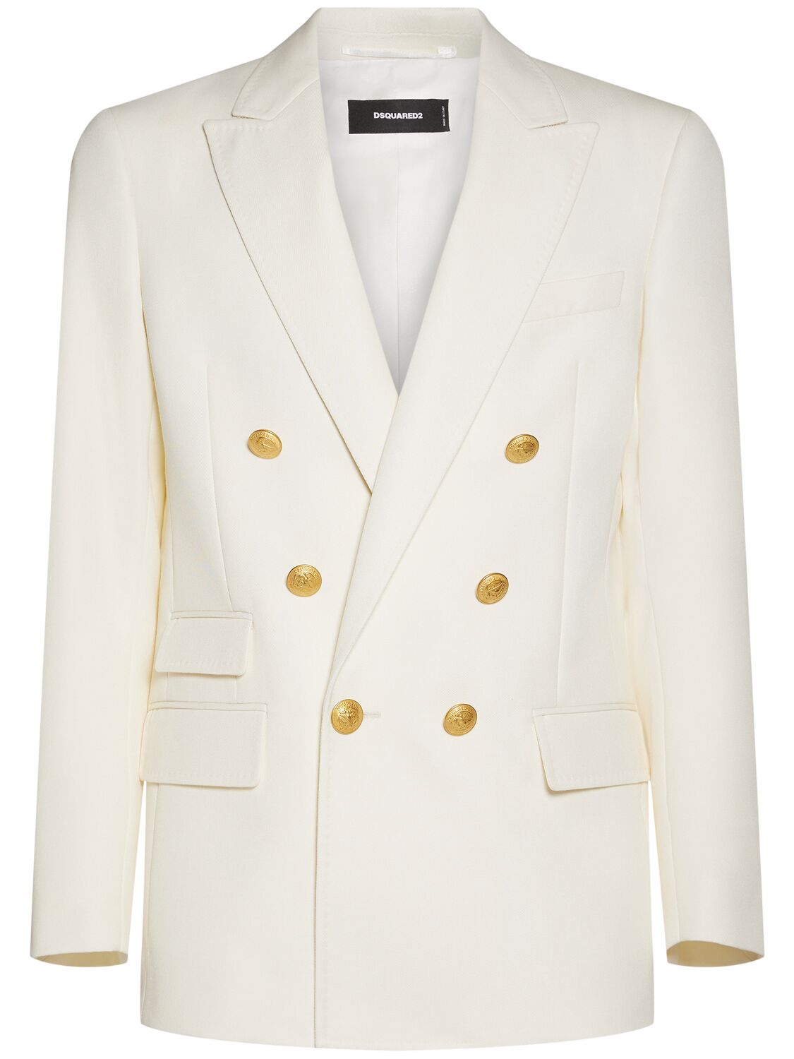 Dsquared2 Double Breasted Blazer In Off White