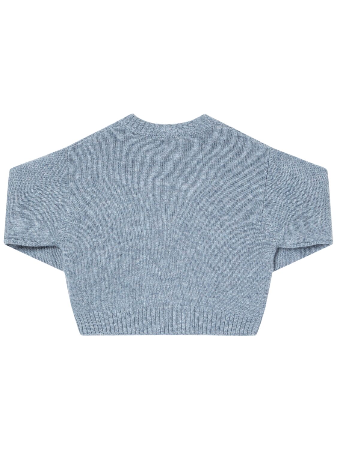 Shop Il Gufo Jacquard Wool Knit Sweater In Light Blue