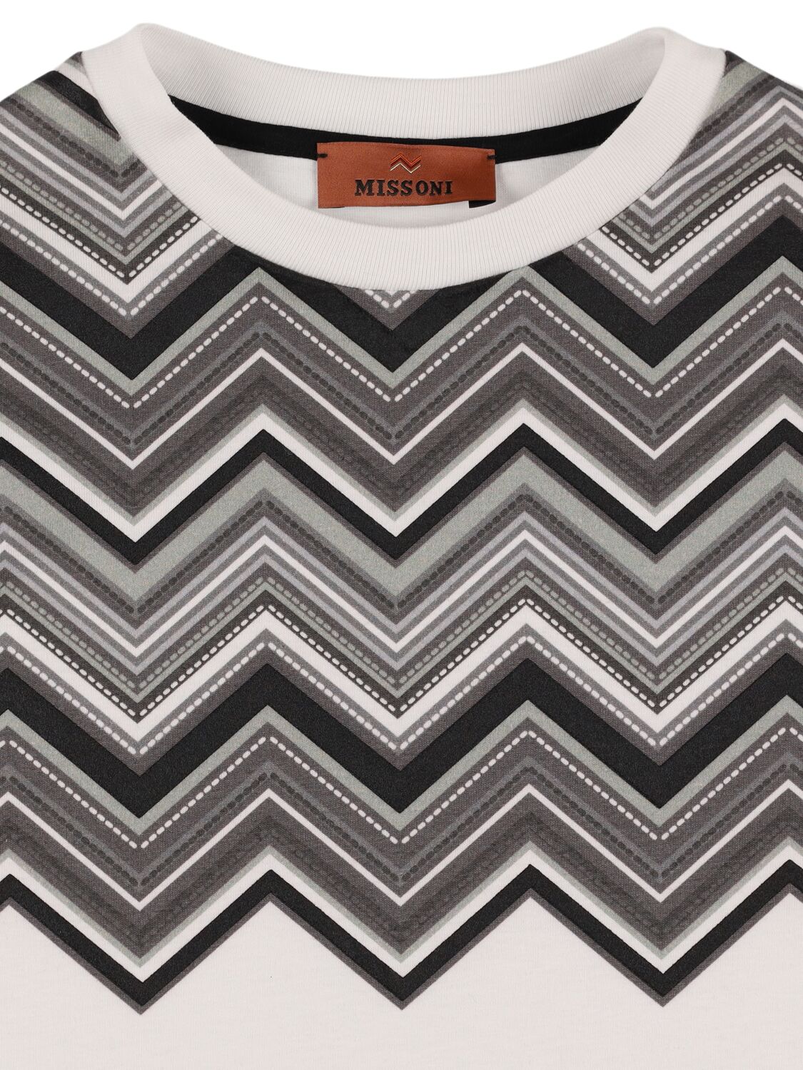 Shop Missoni Printed Cotton Jersey T-shirt In White/black