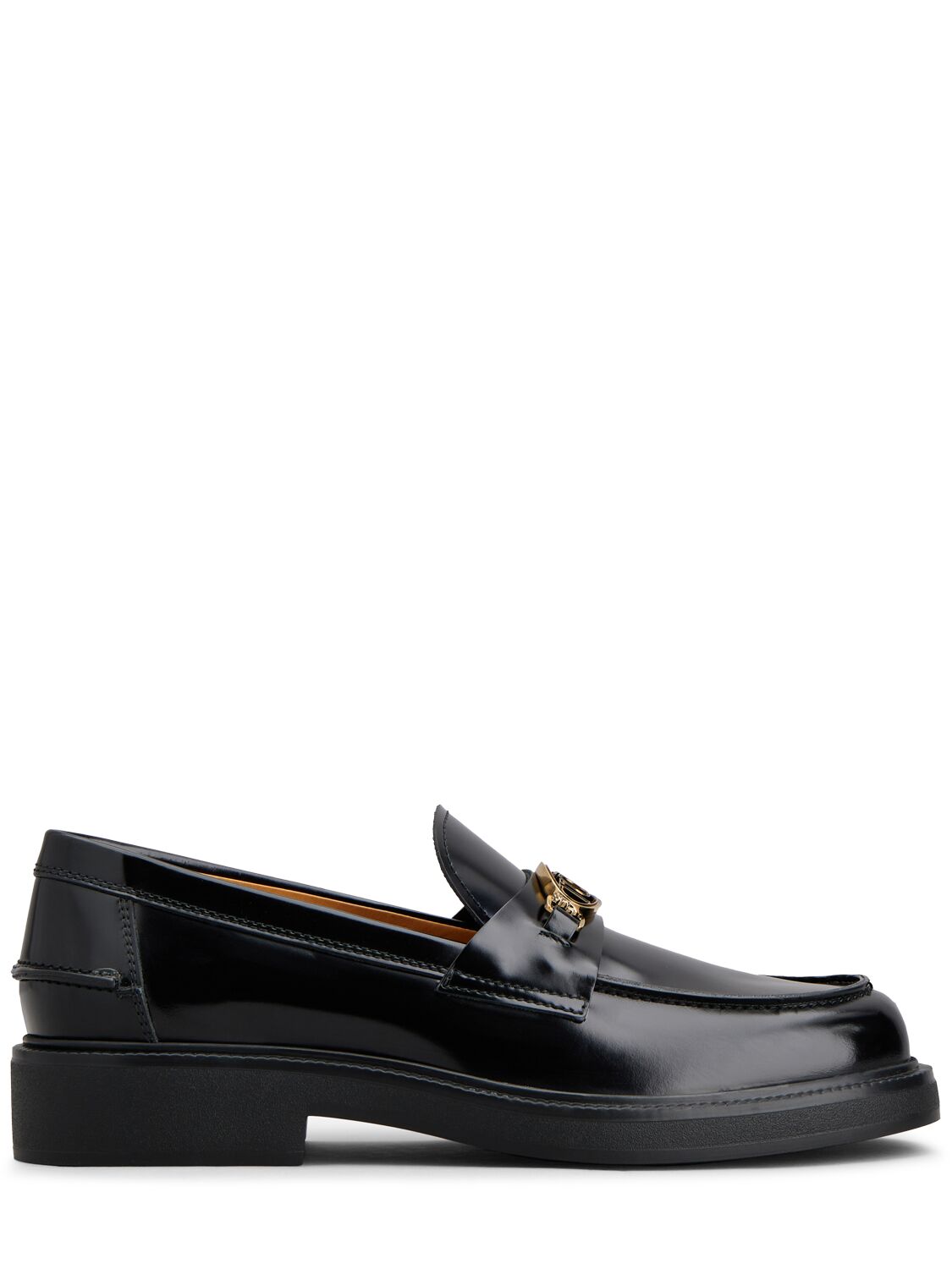 Tod's 20mm Leather Chain Loafers In Black