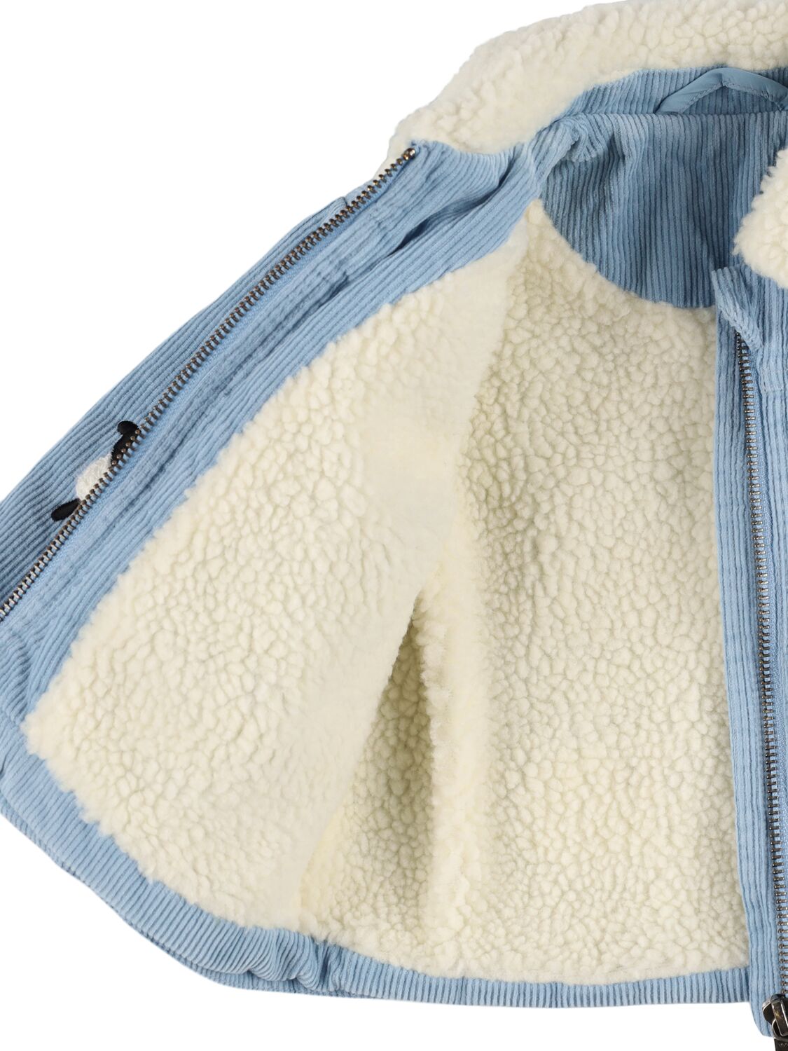 Shop Stella Mccartney Cotton Corduroy Jacket W/patches In Light Blue