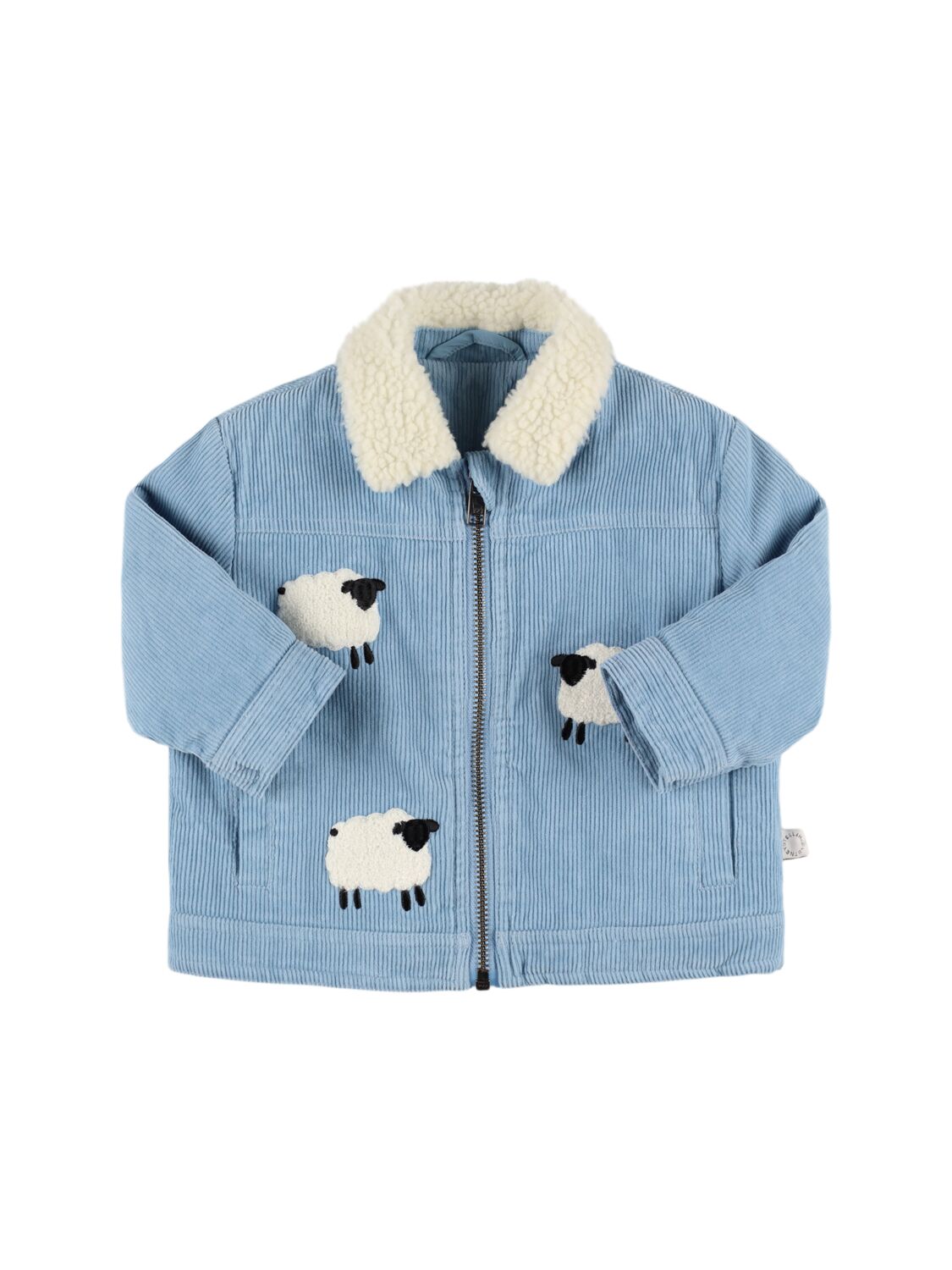 Stella Mccartney Babies' Cotton Corduroy Jacket W/patches In Light Blue