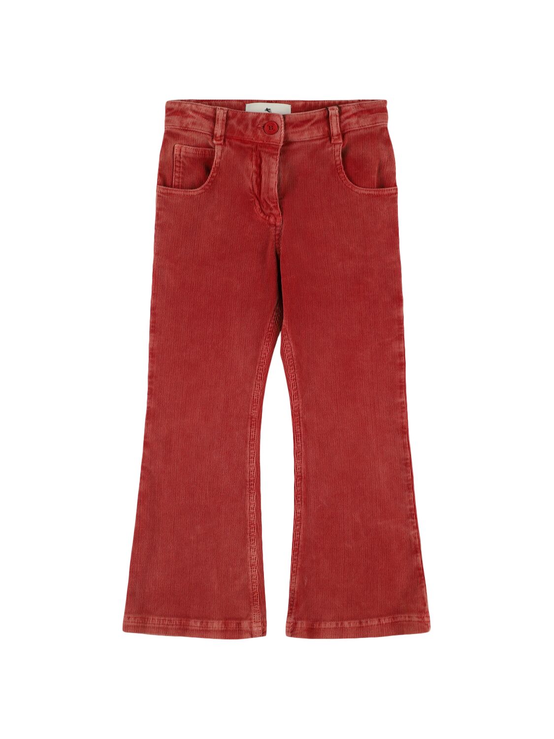 Etro Cotton Velvet Pants In Red