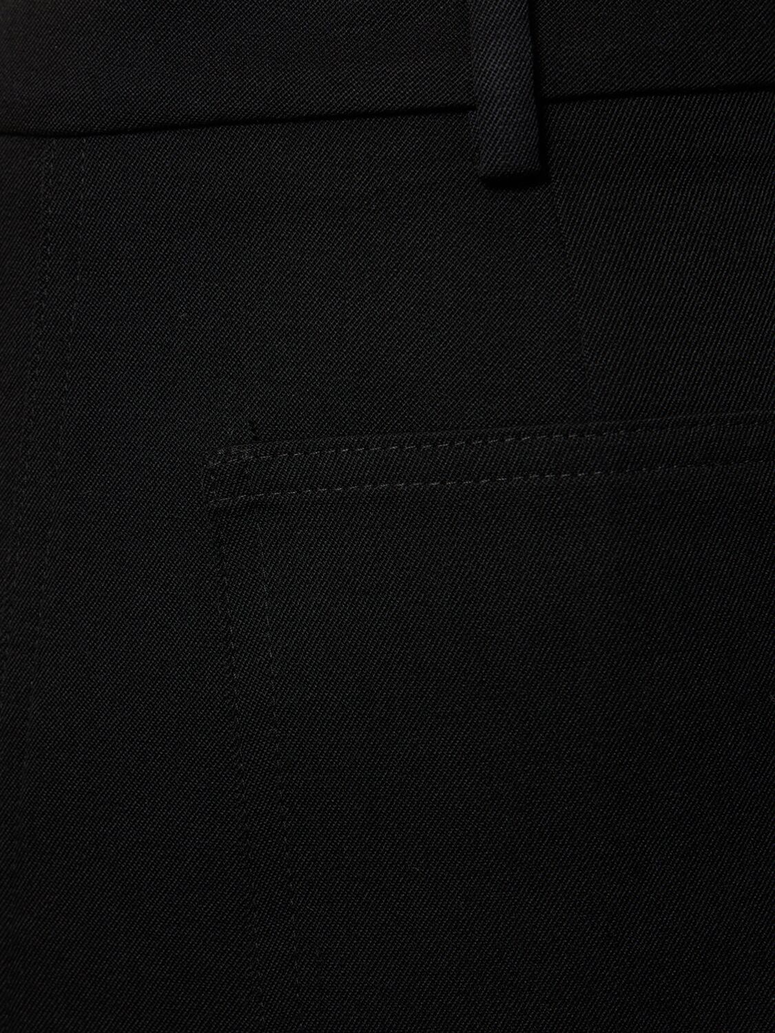 Shop Nili Lotan Enya Straight Wool Pants In 黑色