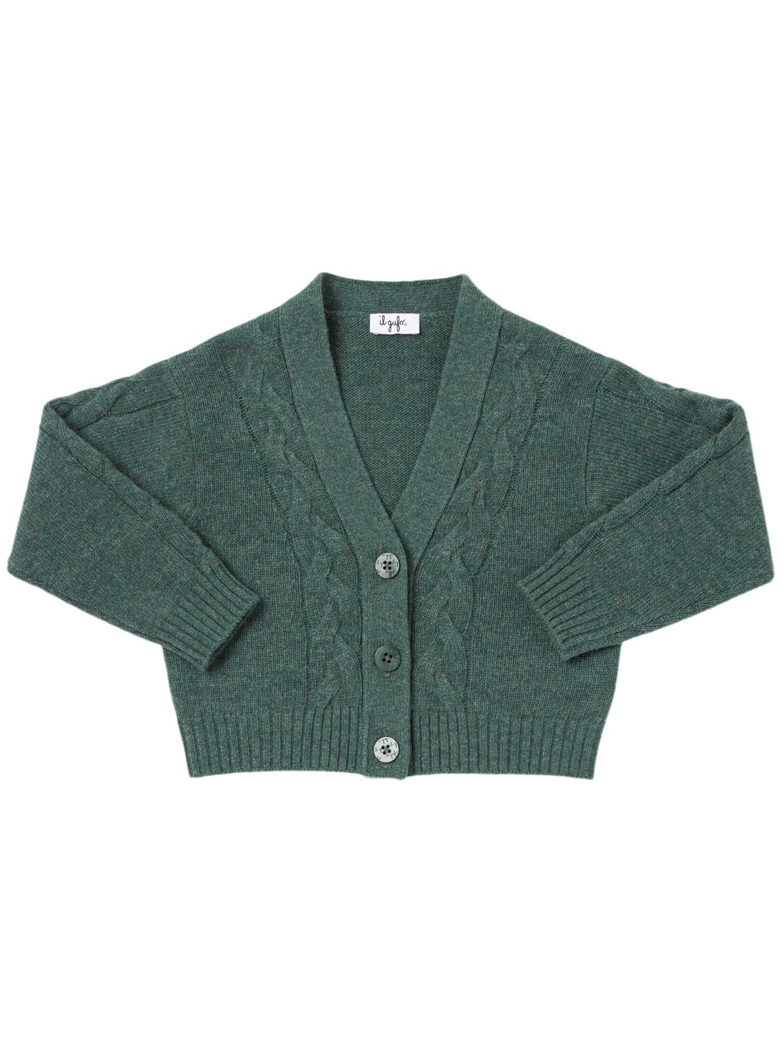 Il Gufo Wool Knit Cardigan In Green