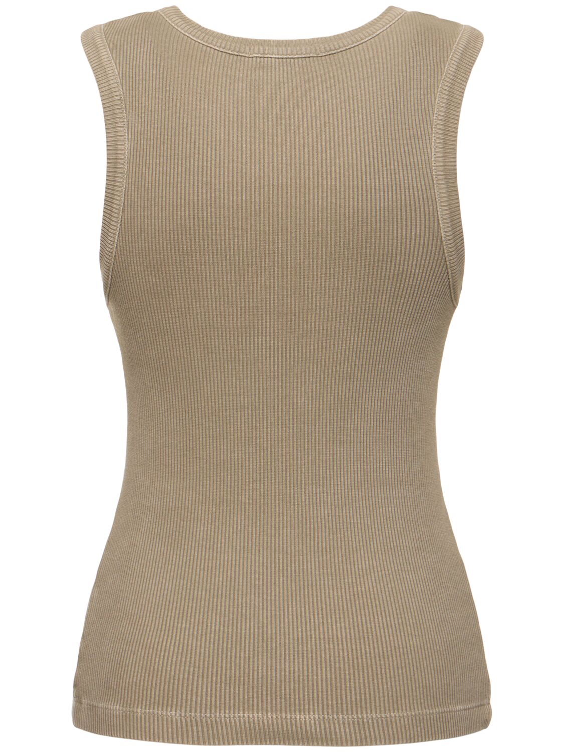 Shop Agolde Poppy Scoop Neck Cotton Tank Top In Beige