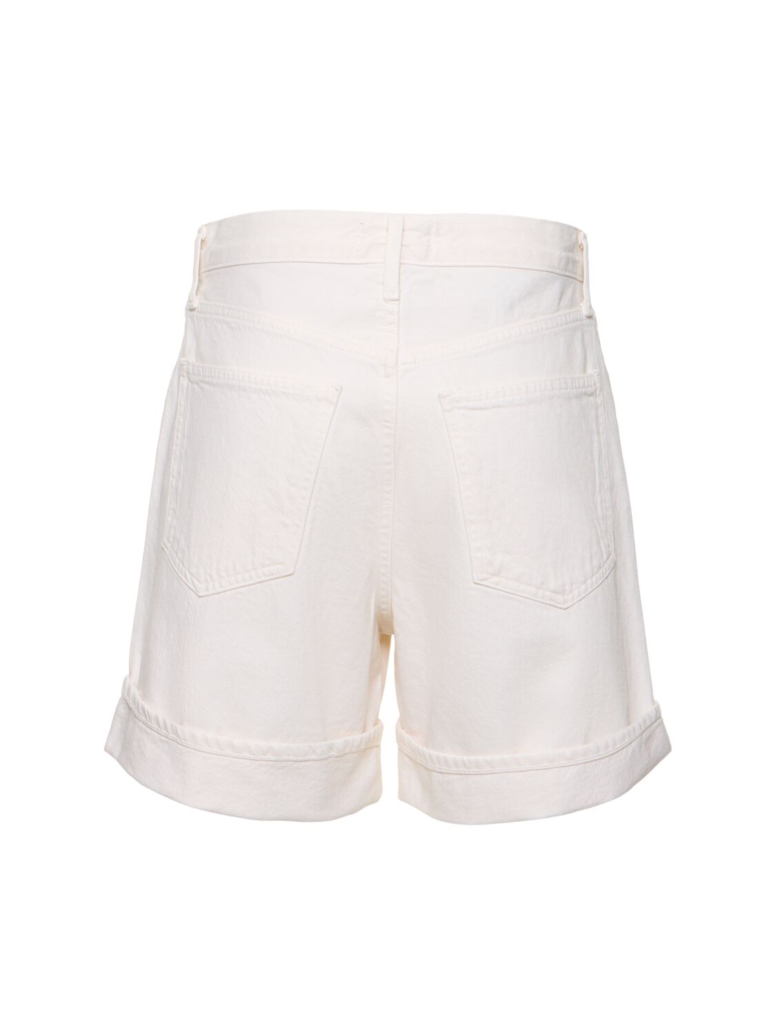 Shop Agolde Dame Organic Cotton Wide Shorts In White