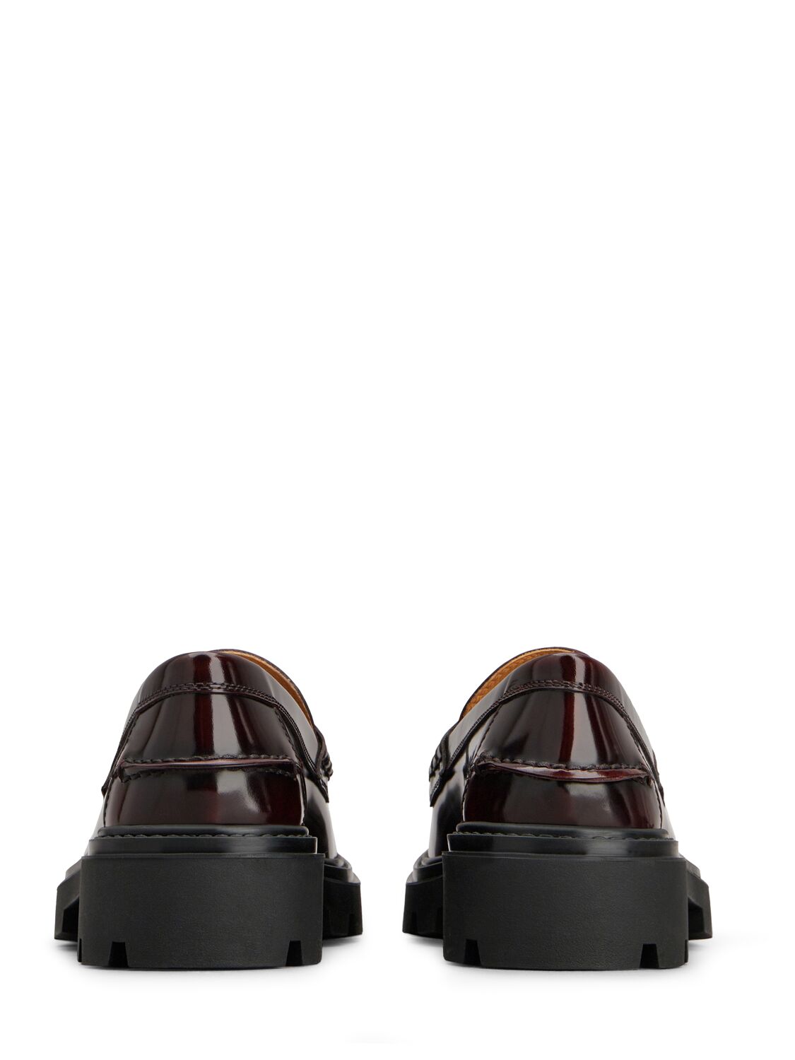 Shop Tod's 30mm Leather Chain Loafers In Burgundy