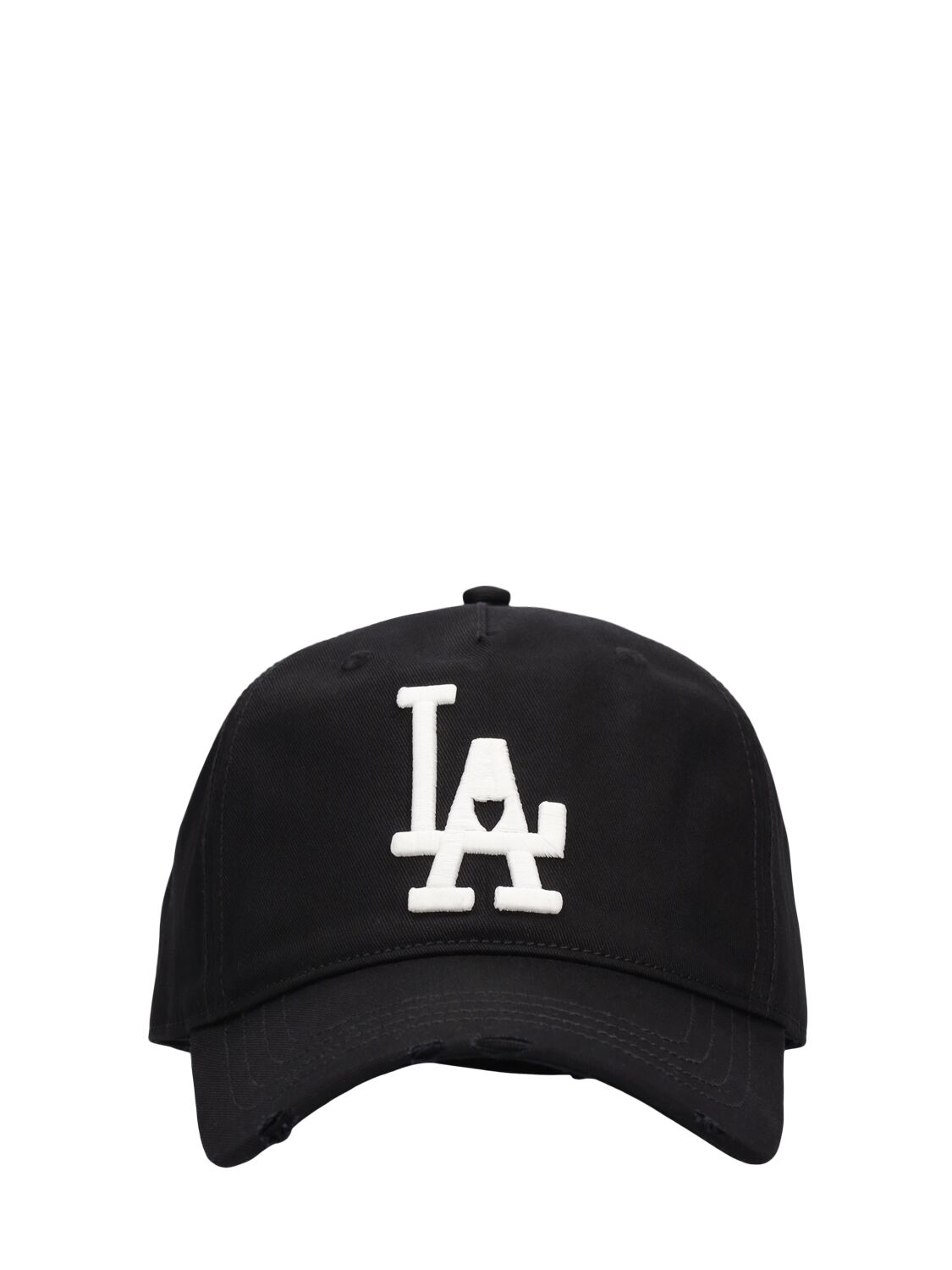 Htc Los Angeles Embroidered La Logo Cotton Baseball Cap In 黑色