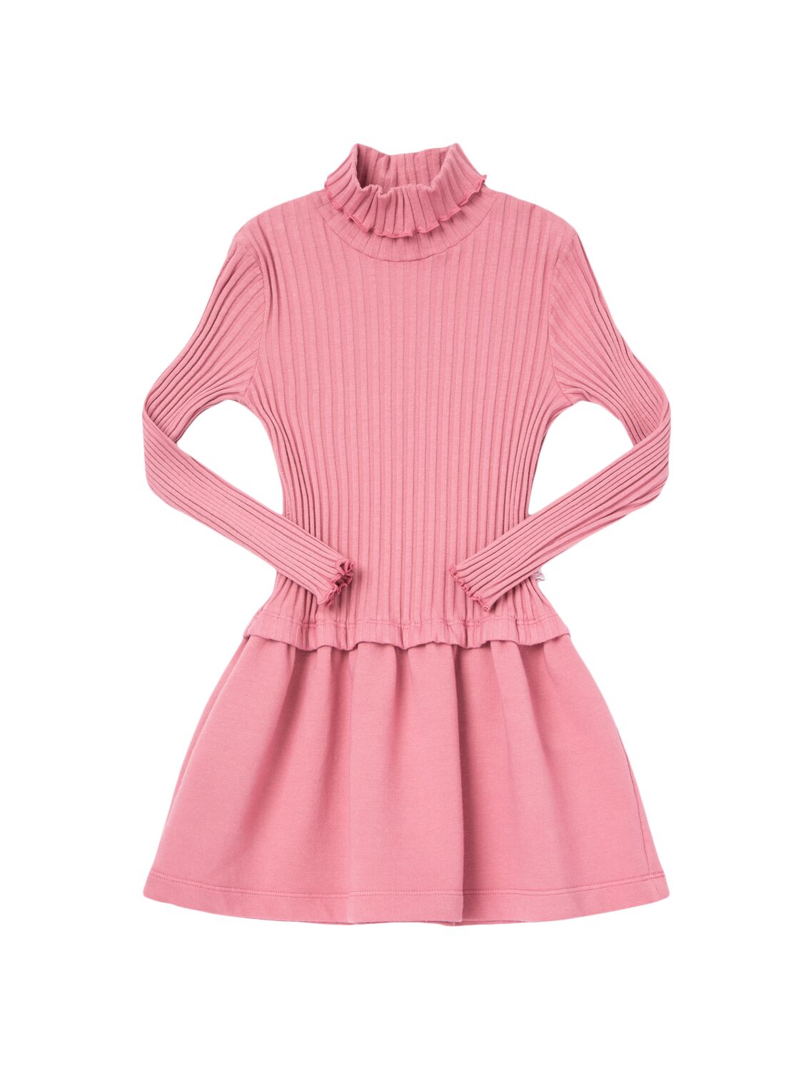 Il Gufo Stretch Cotton Jersey Dress In Pink
