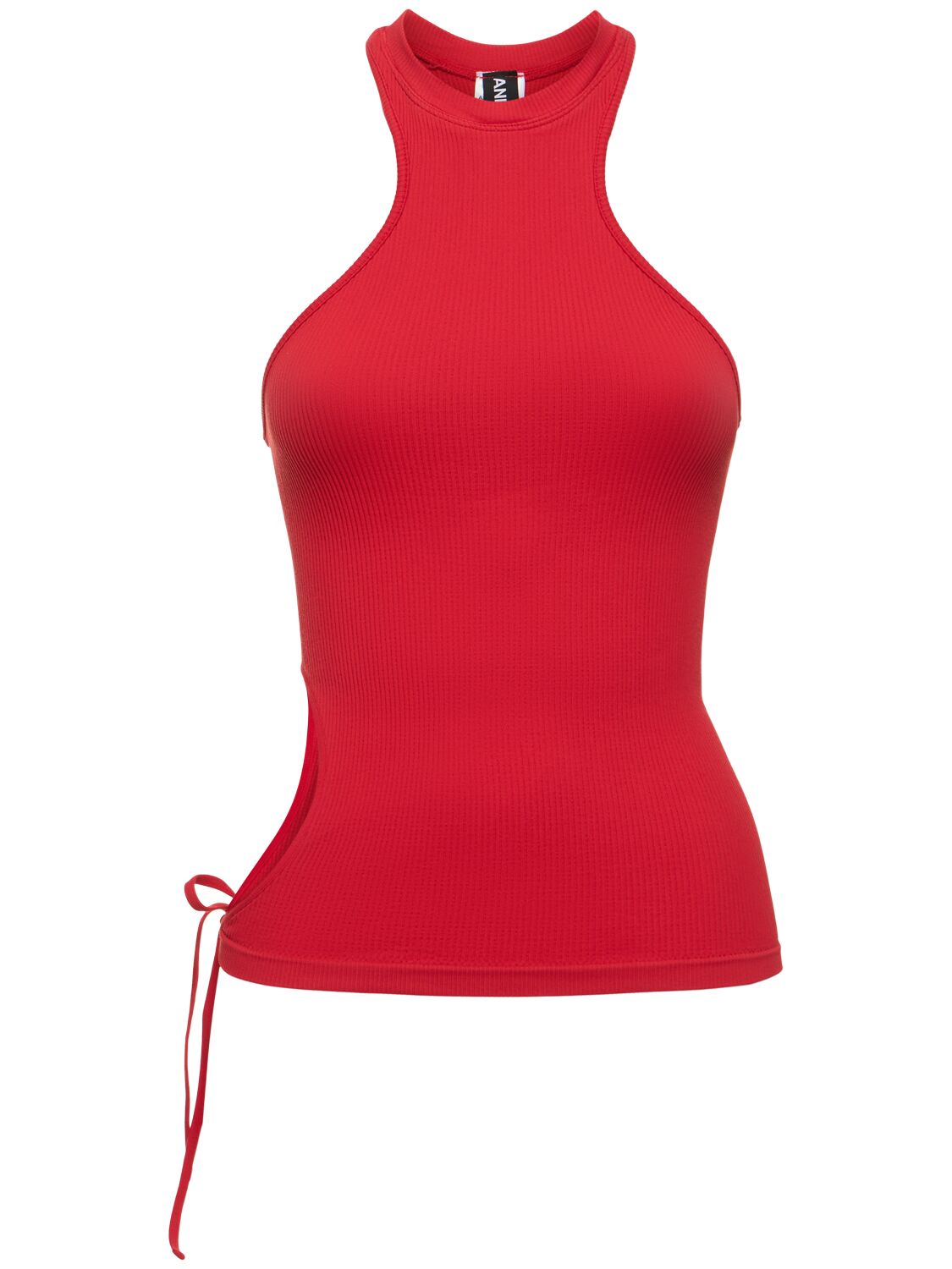 Andreädamo Ribbed Jersey Tank Top In Red