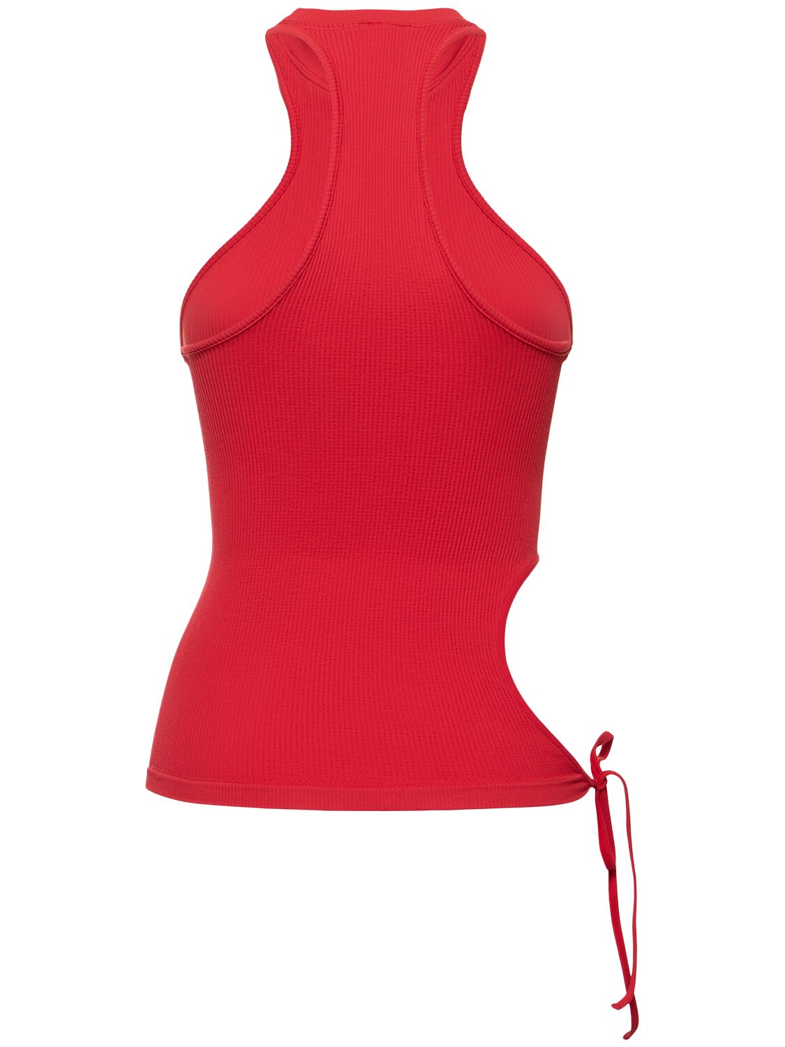 Shop Andreädamo Ribbed Jersey Tank Top In Red