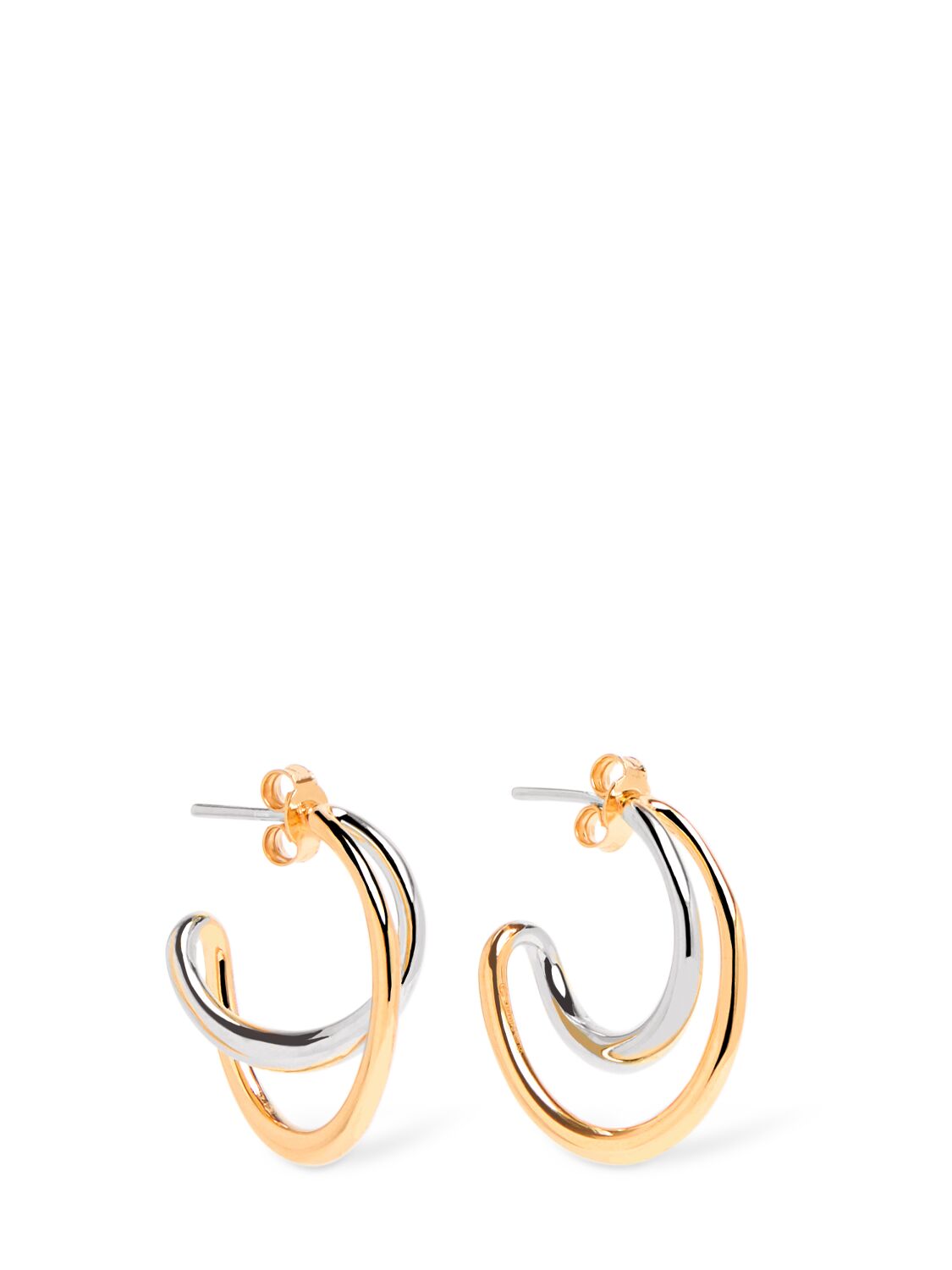 Charlotte Chesnais Mini Initial Vermeil & Silver Earrings In Gold