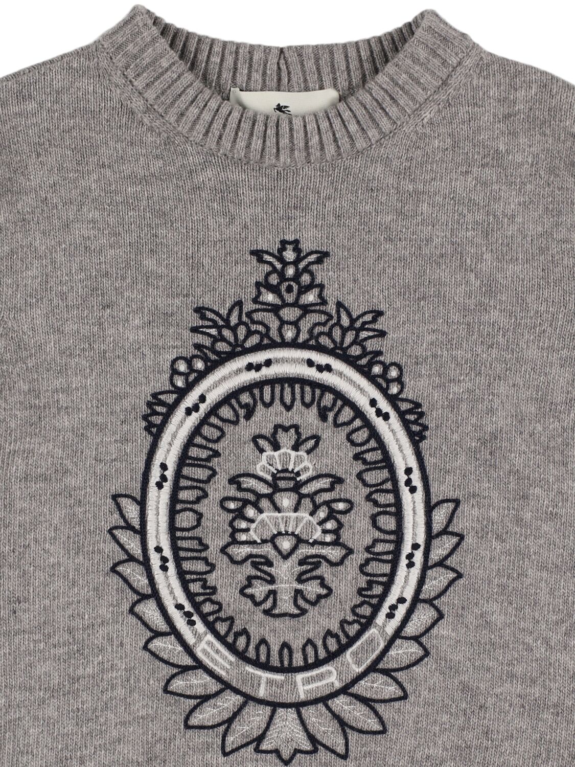 Shop Etro Wool & Cashmere Knit Sweater In Grey