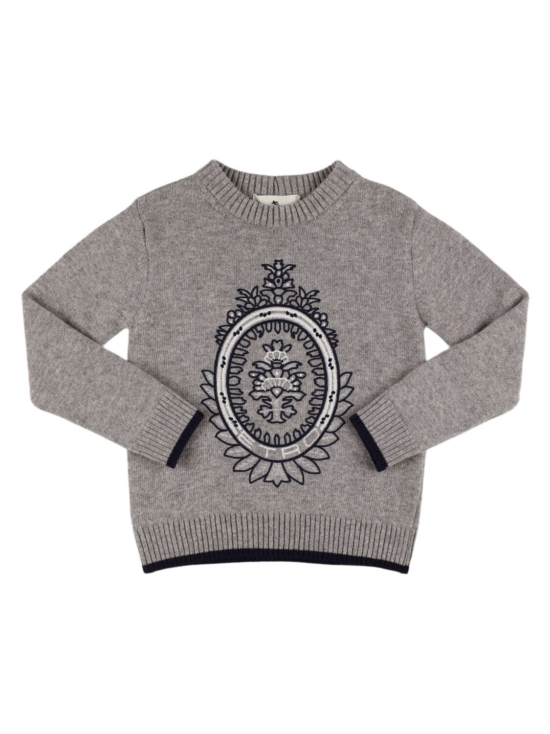 Etro Wool & Cashmere Knit Sweater In Gray