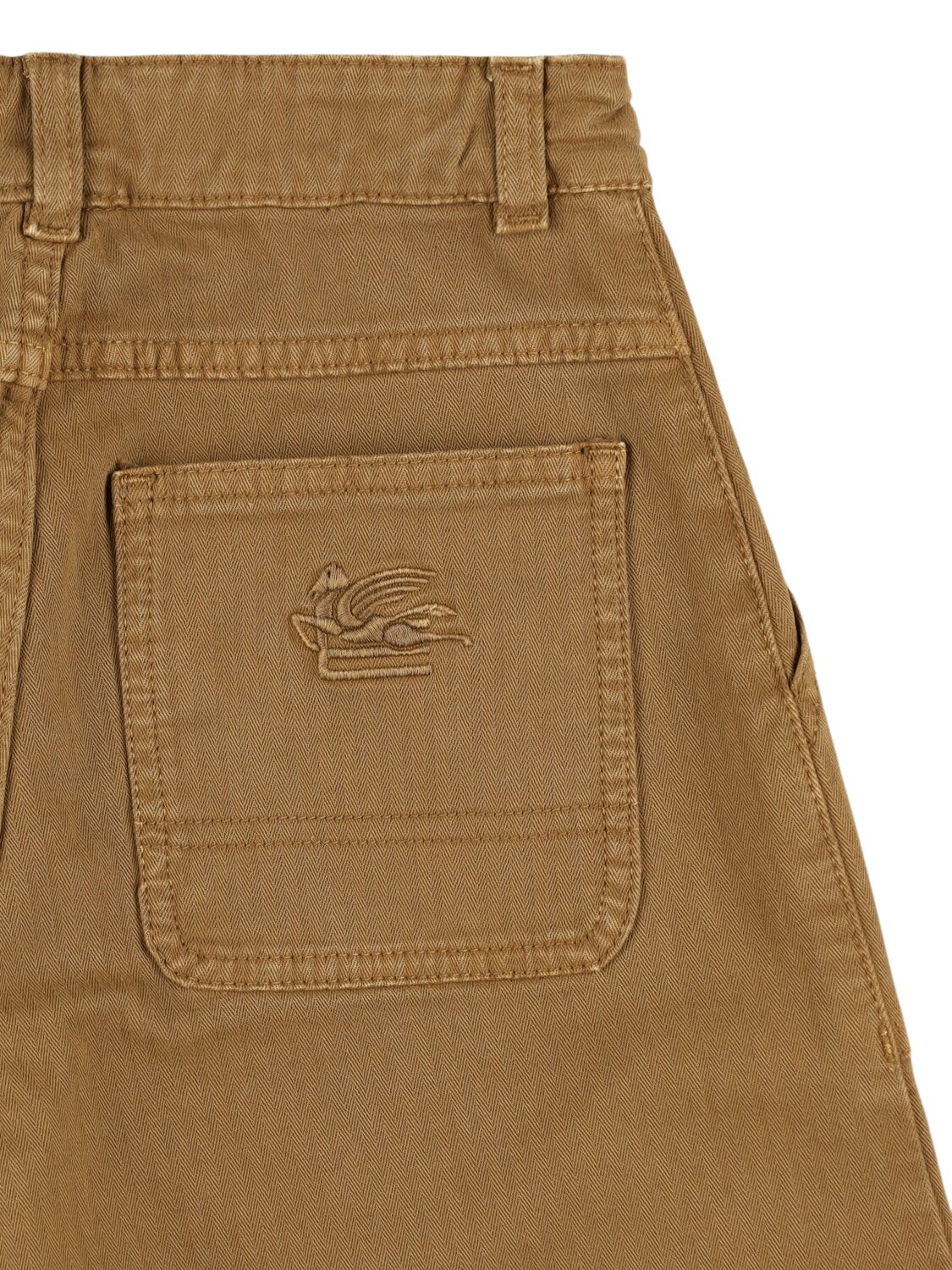 Shop Etro Stretch Cotton Cargo Pants In Beige