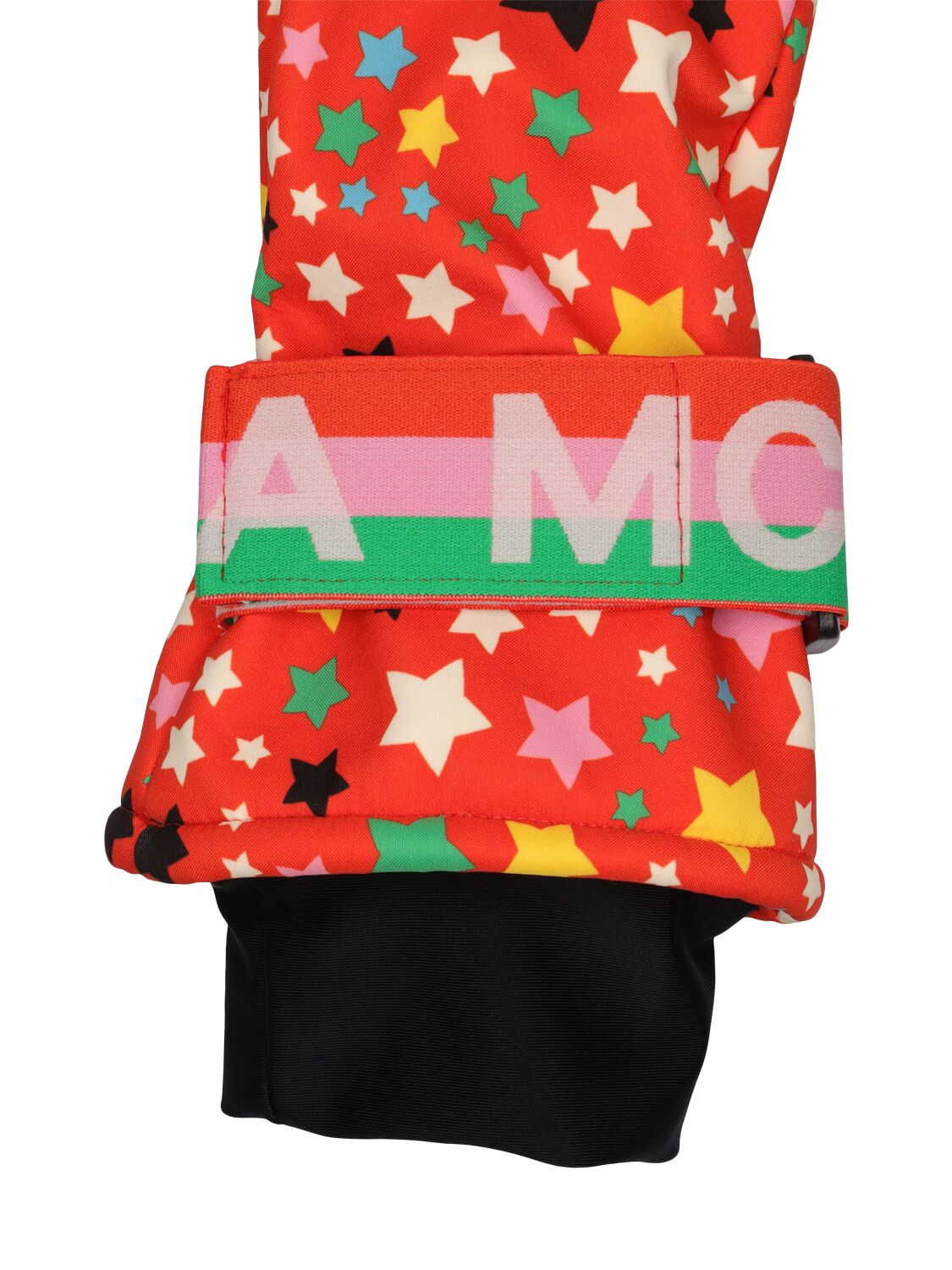 Stella Mccartney Recycled Poly Mittens In Red/multi