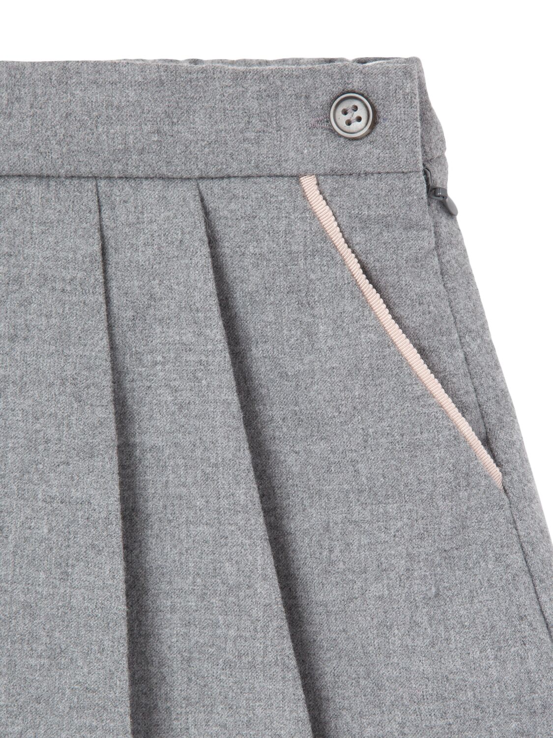 Shop Il Gufo Pleated Viscose Blend Mini Skirt In Grey