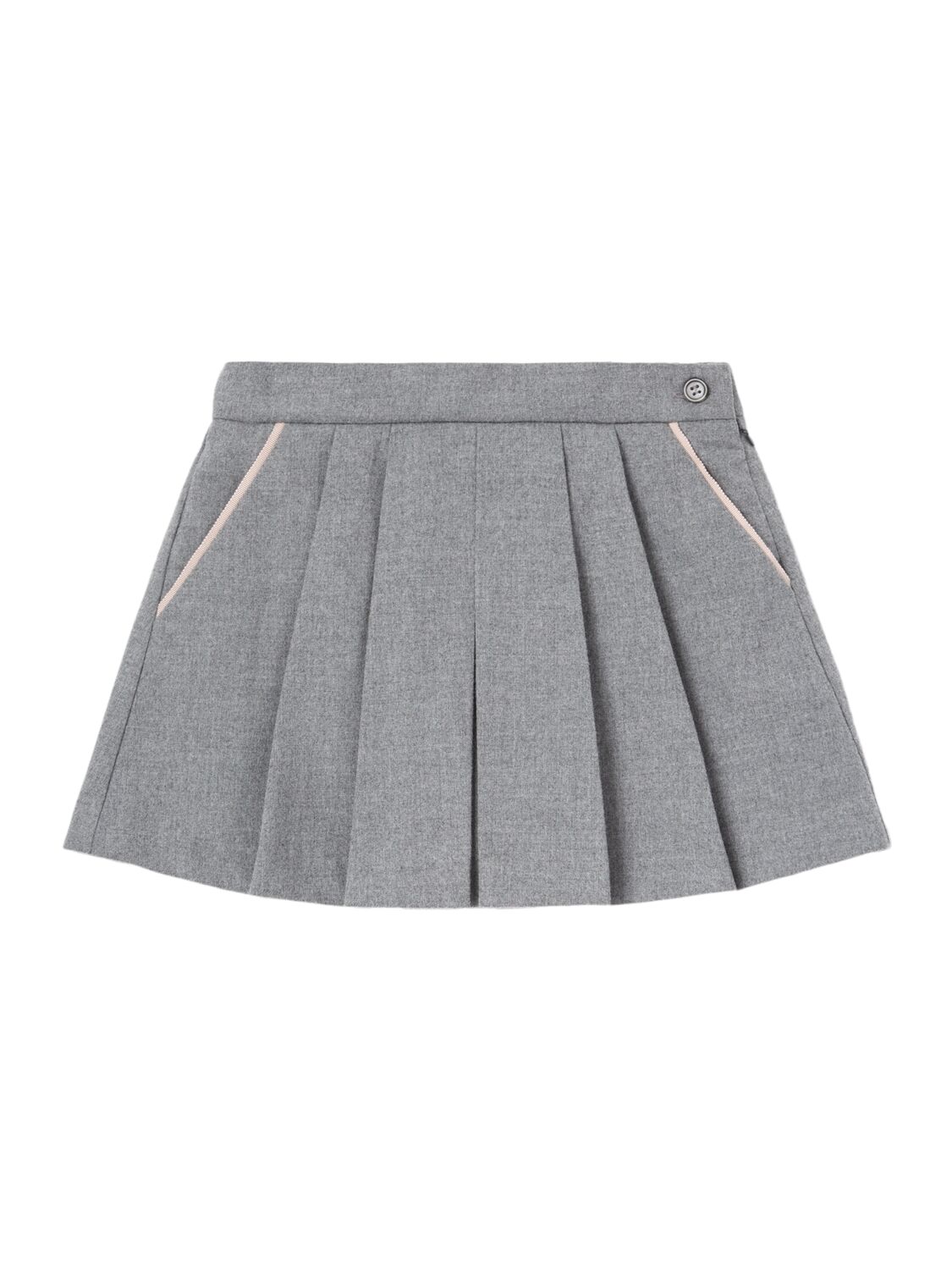 Il Gufo Pleated Viscose Blend Mini Skirt In Grey