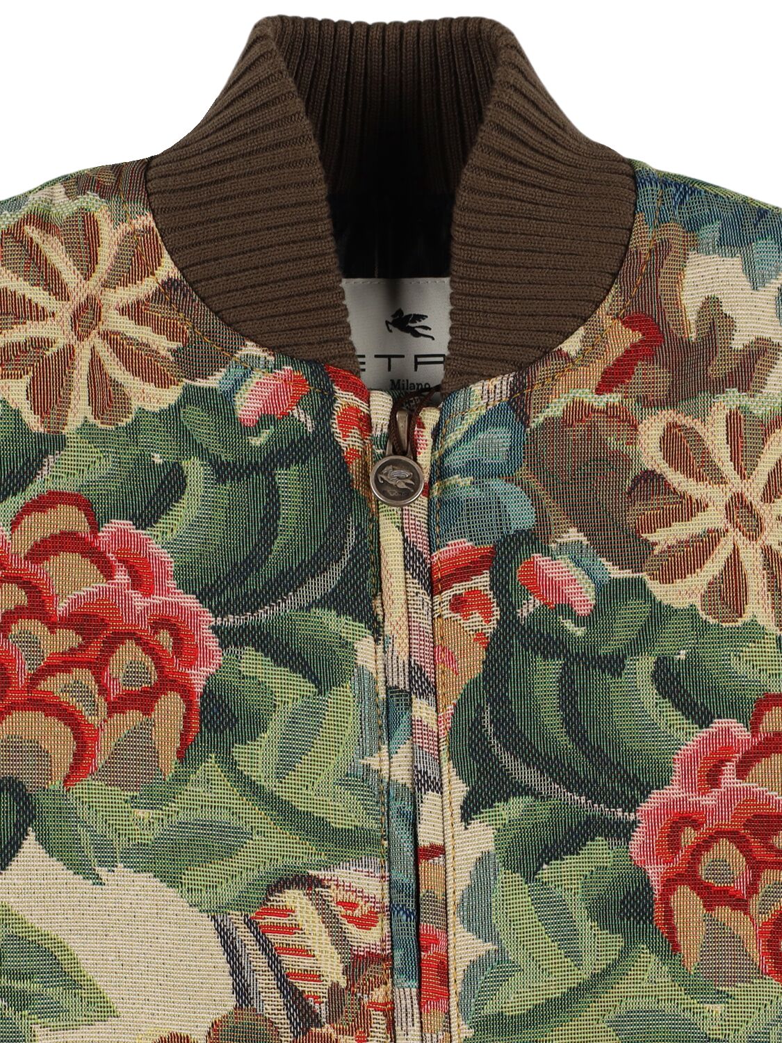 Shop Etro Printed Cotton Blend Bomber Jacket In Multicolor