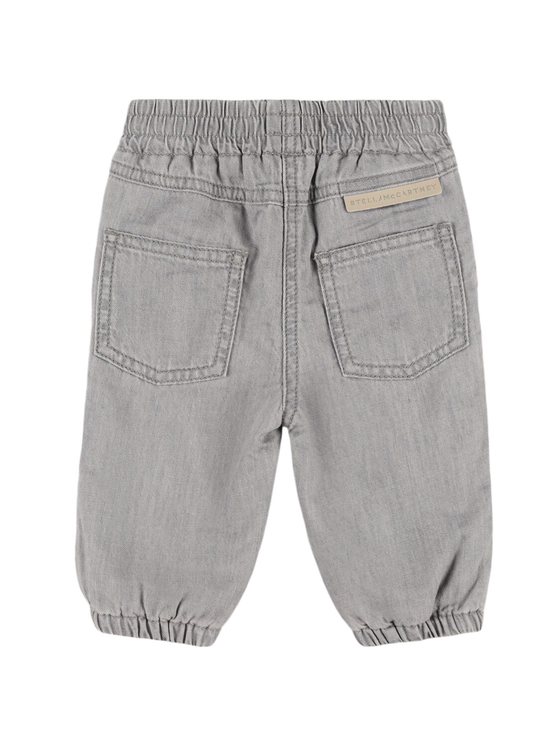 Shop Stella Mccartney Cotton Chambray Pants In Grey