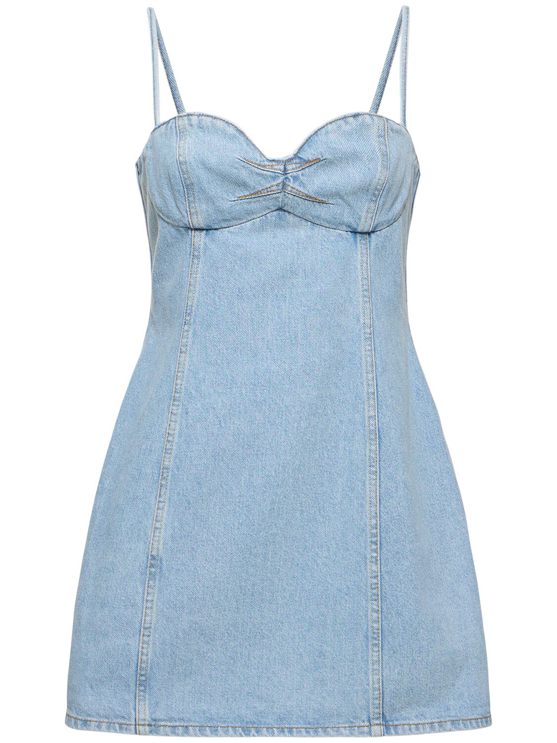 Magda Butrym Cotton Denim Mini Dress In Blue