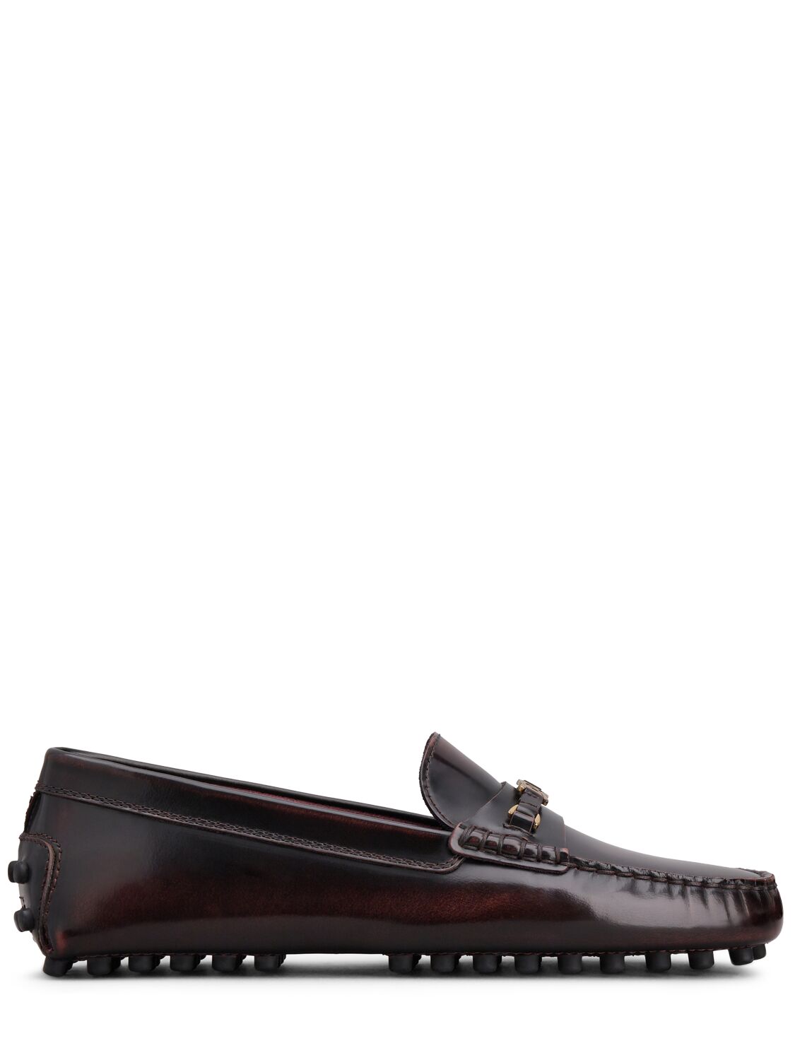 Tod's 5mm Logo Leather Loafers In Burgundy