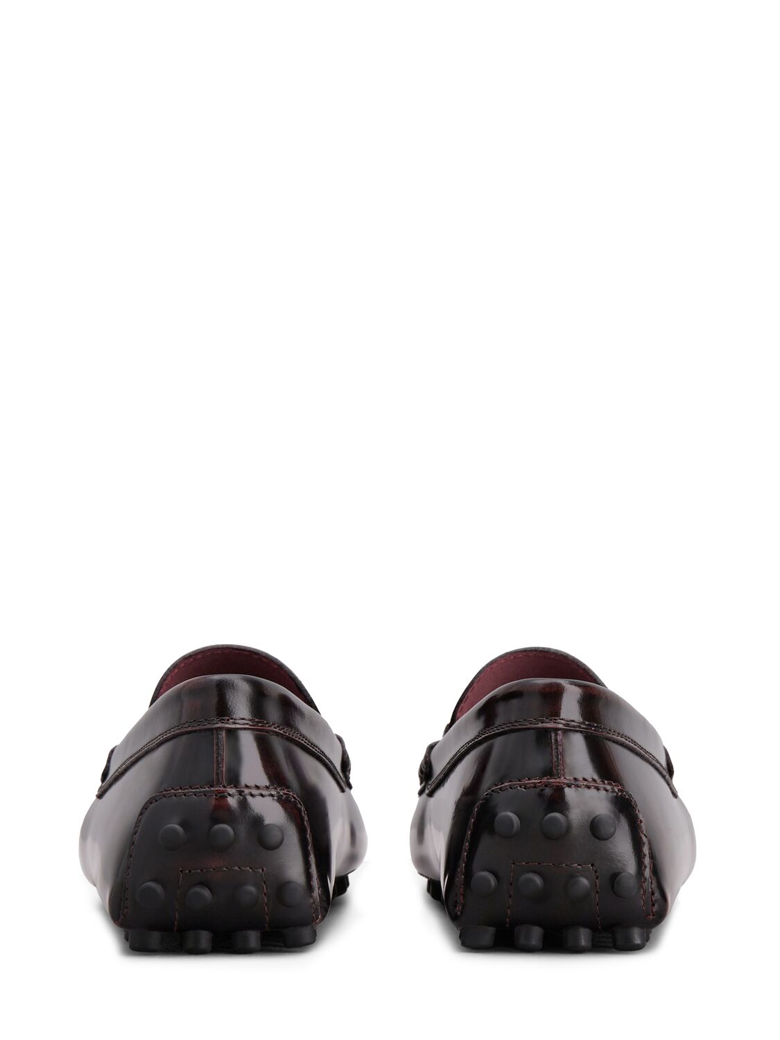 Shop Tod's 5mm Logo Leather Loafers In Bordeaux