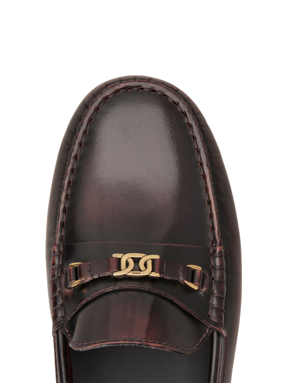 Shop Tod's 5mm Logo Leather Loafers In Bordeaux