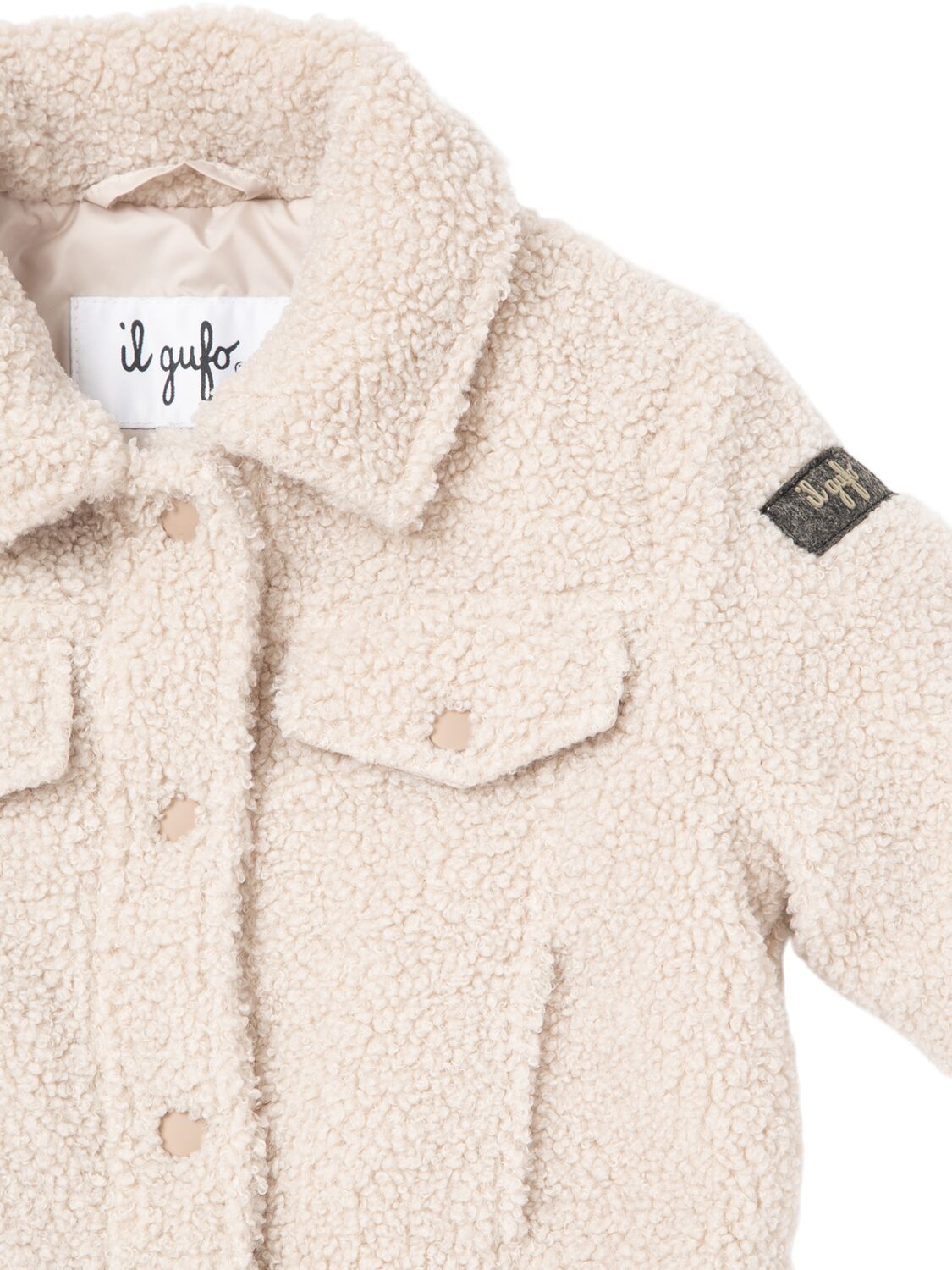 Shop Il Gufo Teddy Jacket In Beige