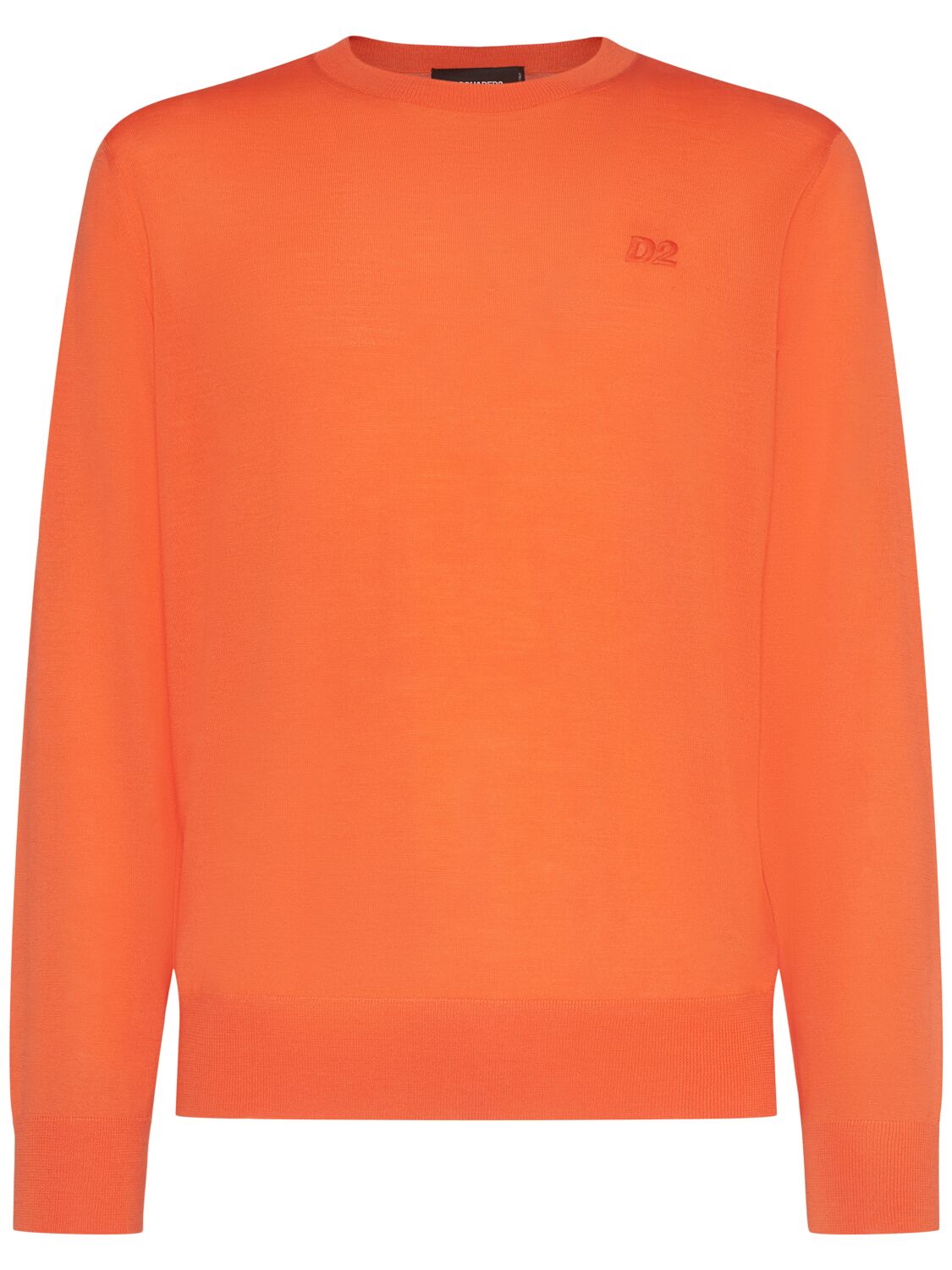 Dsquared2 Monogram Wool Crewneck Jumper In Orange
