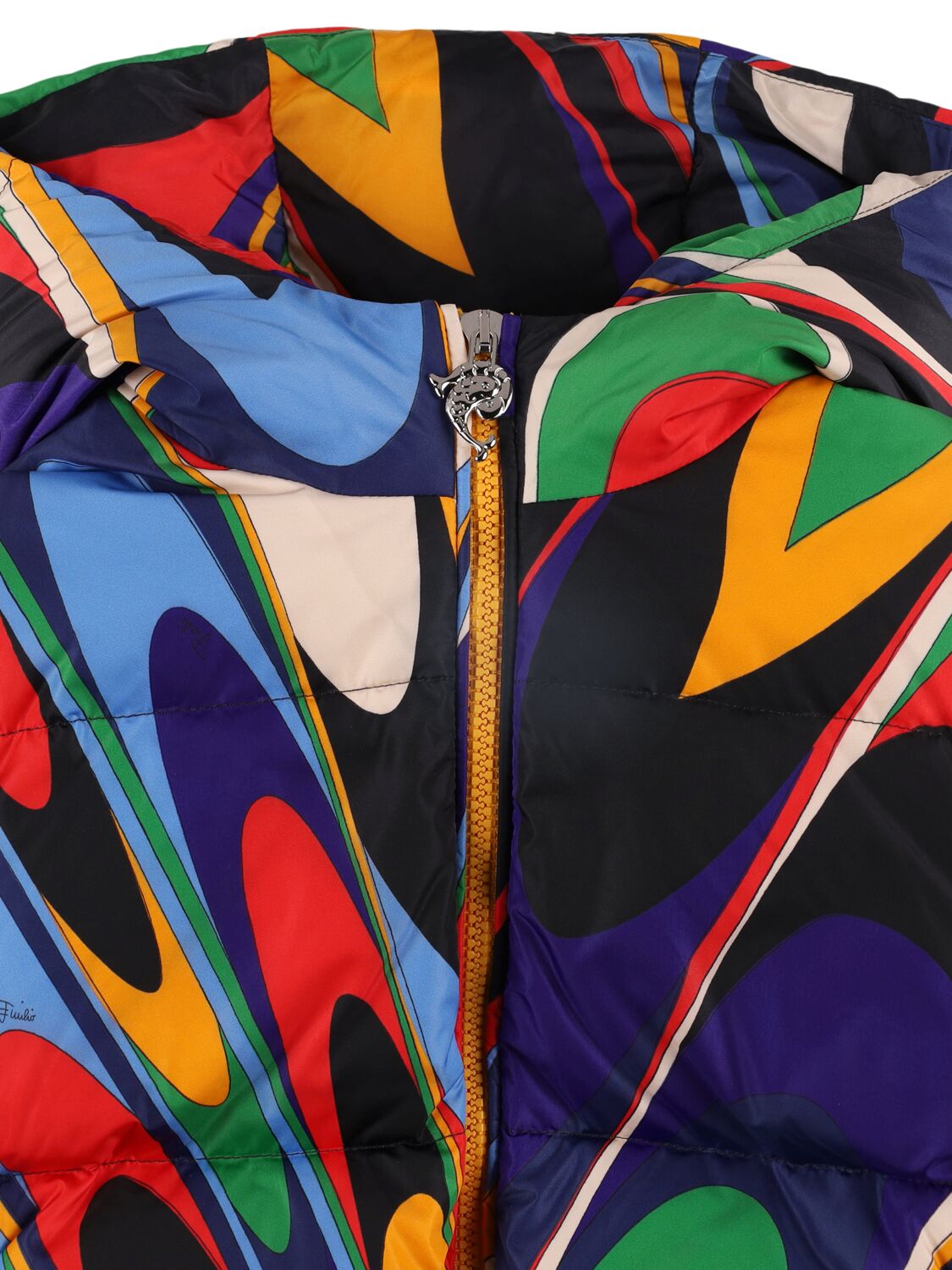 Shop Pucci Printed Recycled Nylon Down Jacket In Multicolor