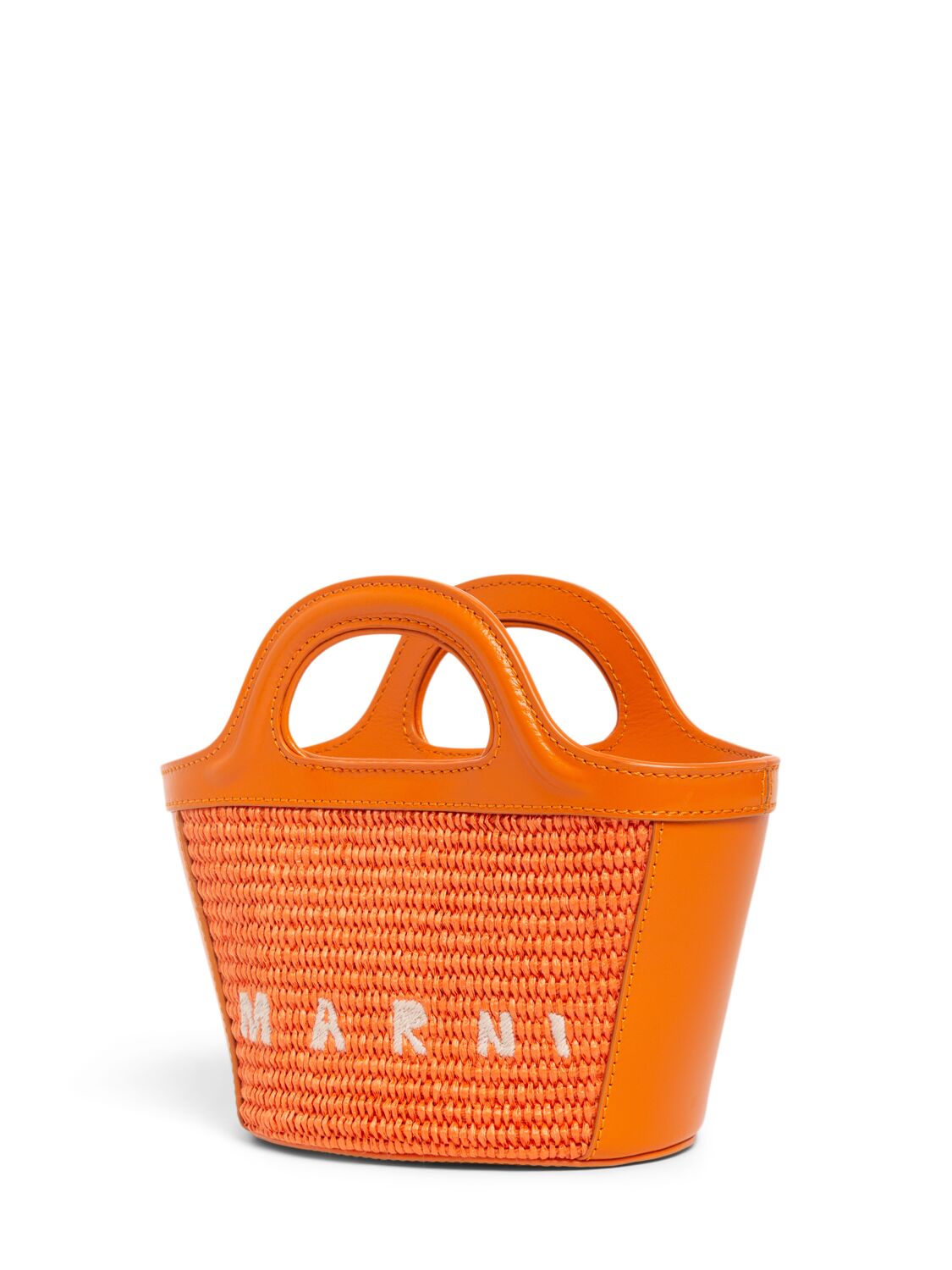 Shop Marni Junior Tropicalia Top Handle Bag W/ Logo In Orange
