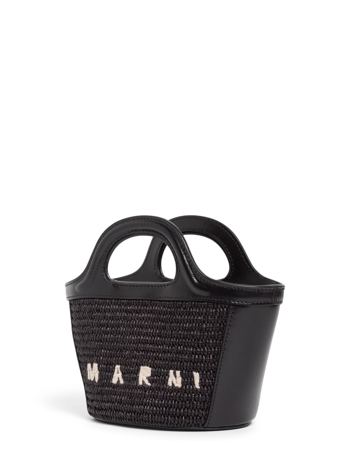 Shop Marni Junior Tropicalia Top Handle Bag W/ Logo In Black