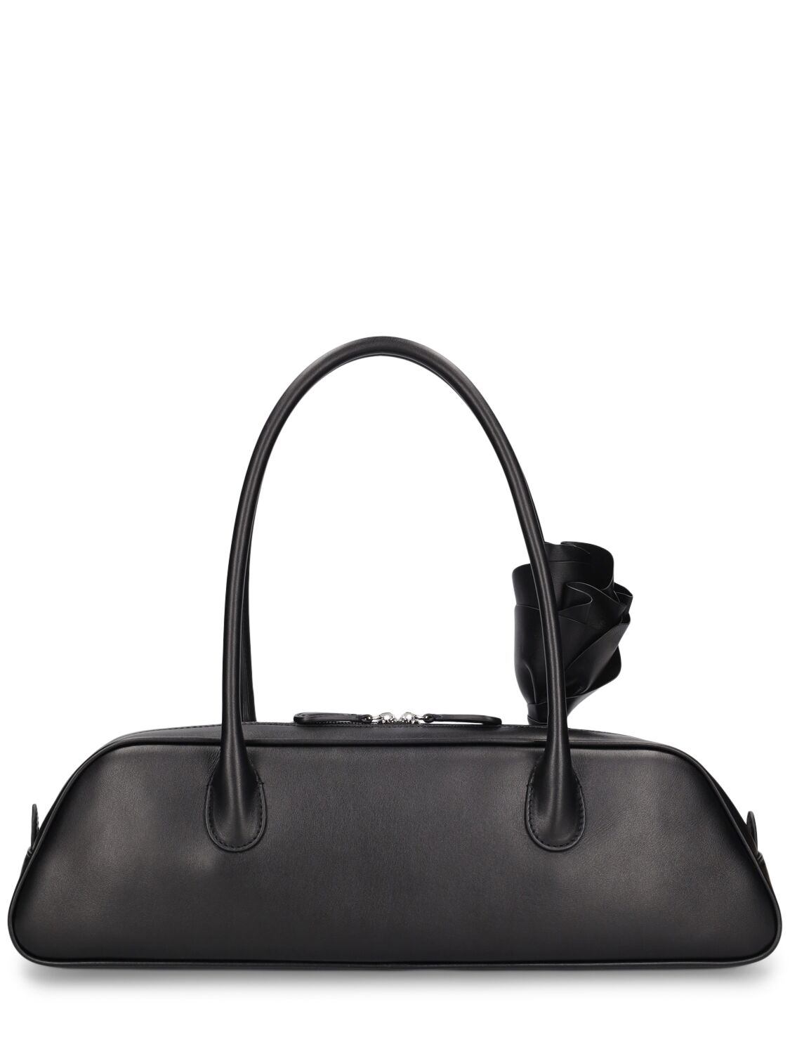 Shop Magda Butrym Brigitte Trapeze Leather Top Handle Bag In 블랙