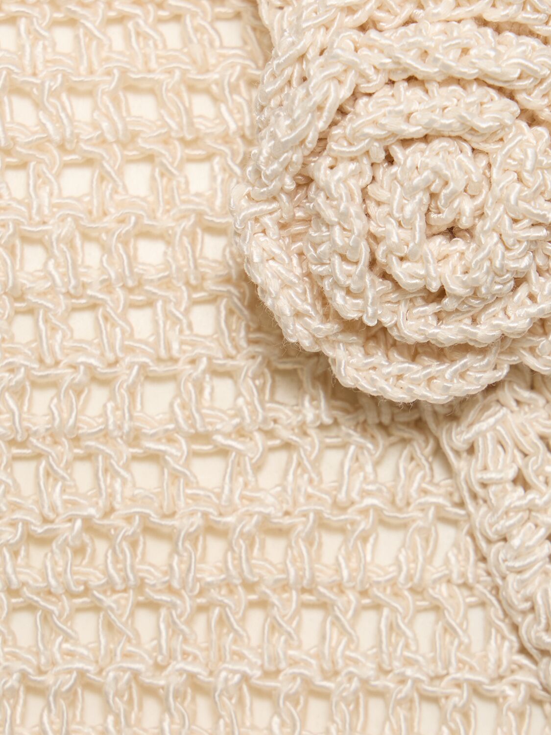 Shop Magda Butrym Crocheted Cotton Blend Bodysuit In Beige