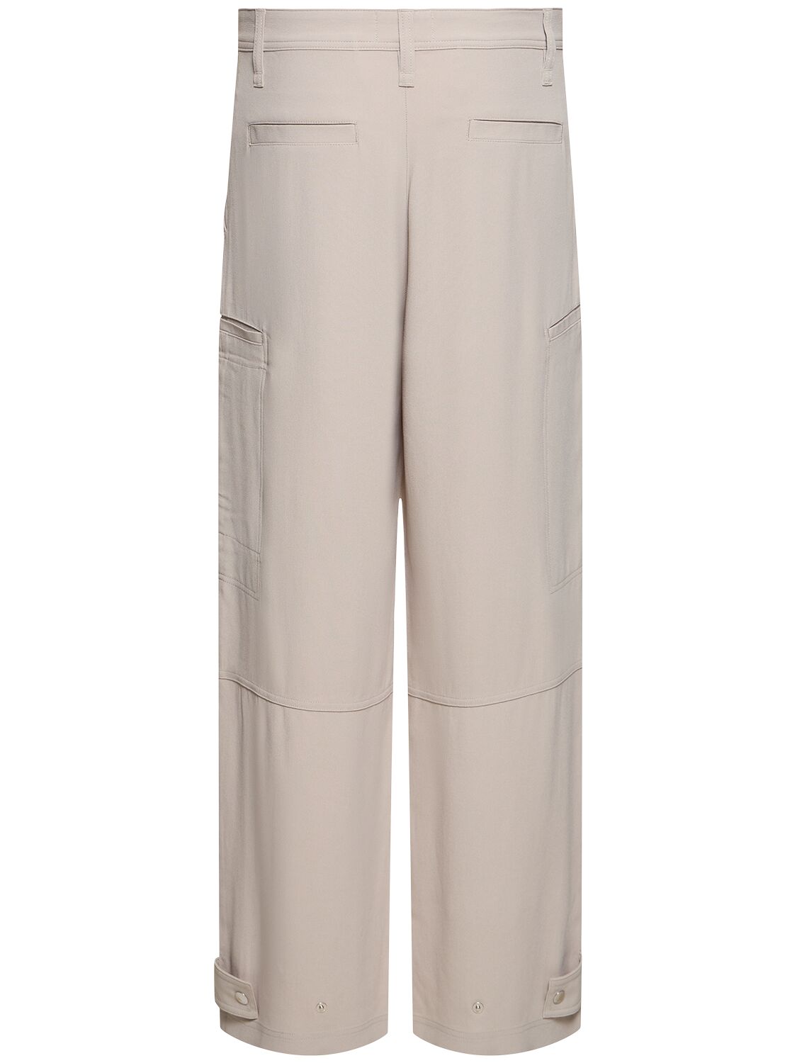 Shop Ami Alexandre Mattiussi Viscose Blend Cargo Pants In Light Taupe