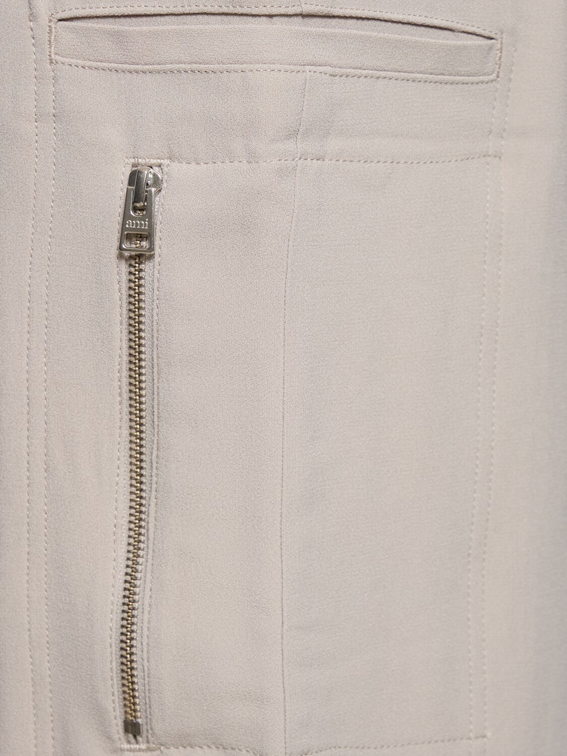 Shop Ami Alexandre Mattiussi Viscose Blend Cargo Pants In Light Taupe