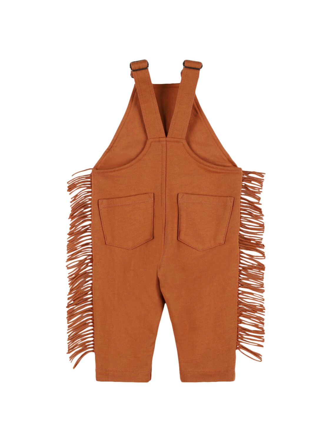 Shop Stella Mccartney Cotton Overalls W/fringes In Brown