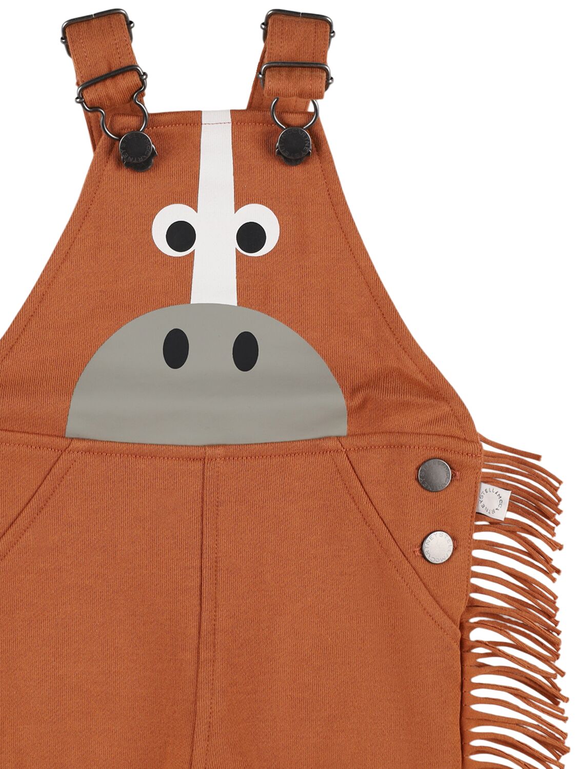 Shop Stella Mccartney Cotton Overalls W/fringes In Brown