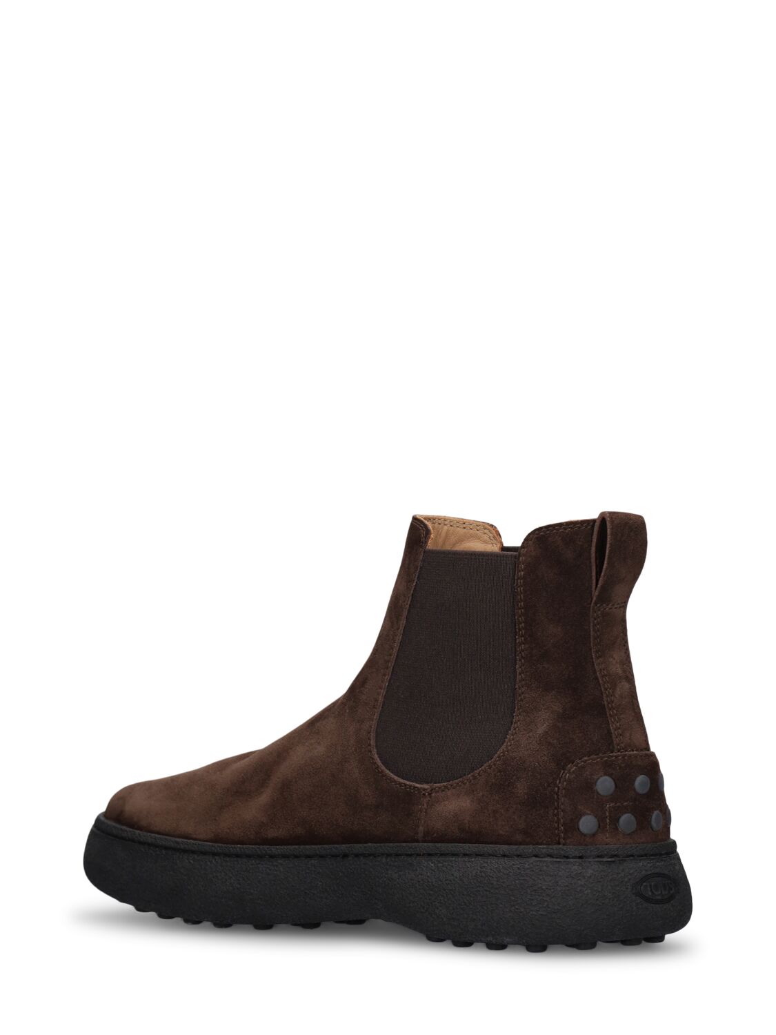 Shop Tod's Tronchetto Suede Boots In Brown